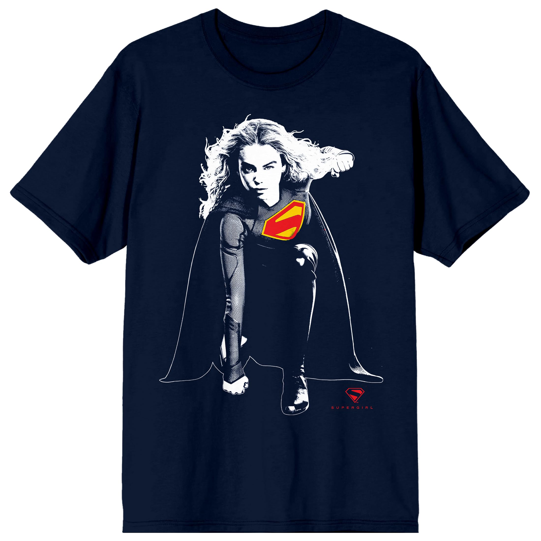 Supergirl Movie (2026) Heroic Pose Men’s Navy Crew Neck Short Sleeve T-shirt