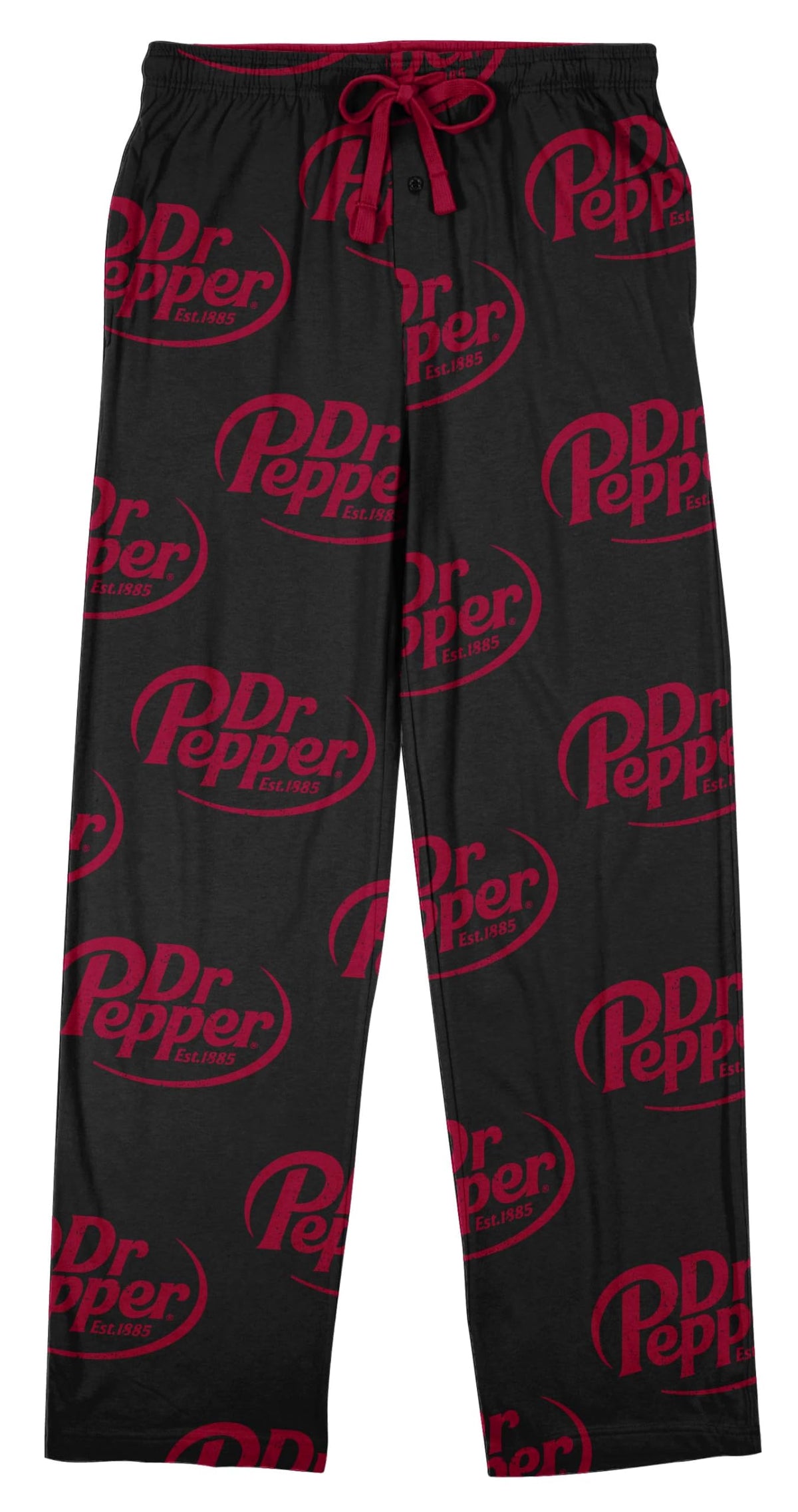 Dr Pepper Logo All-Over Print Men's Black Sleep Pajama Pants