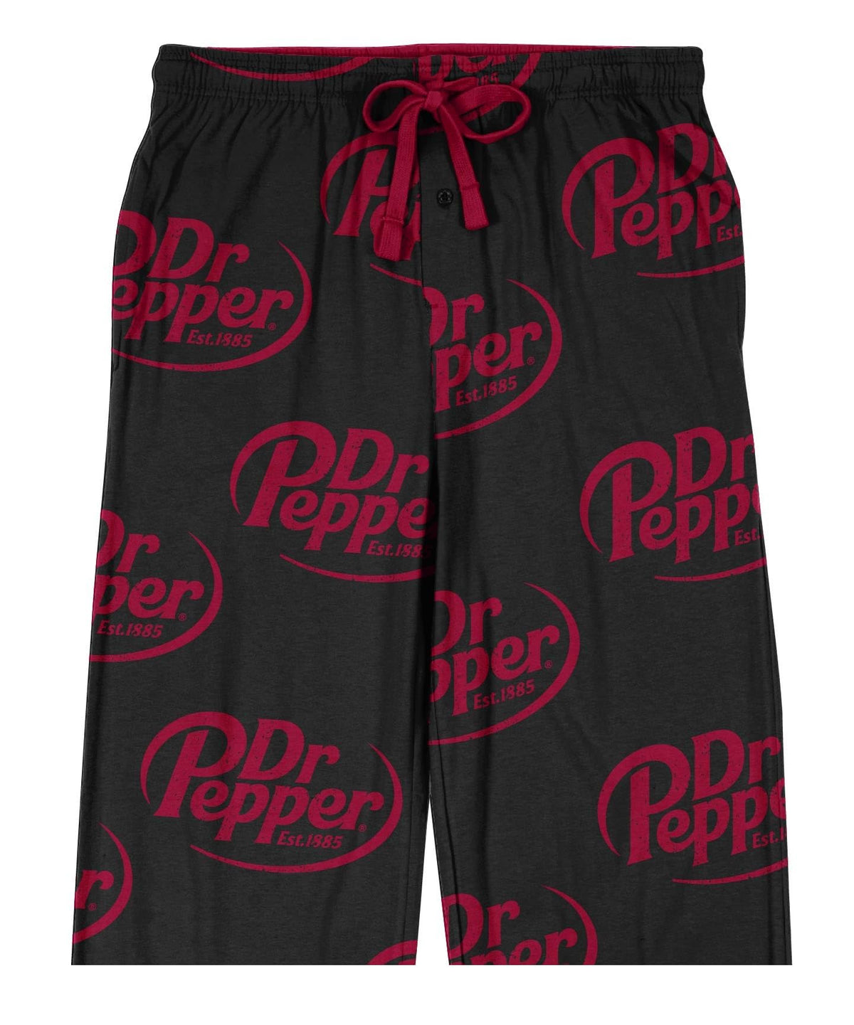 Dr Pepper Logo All-Over Print Men's Black Sleep Pajama Pants