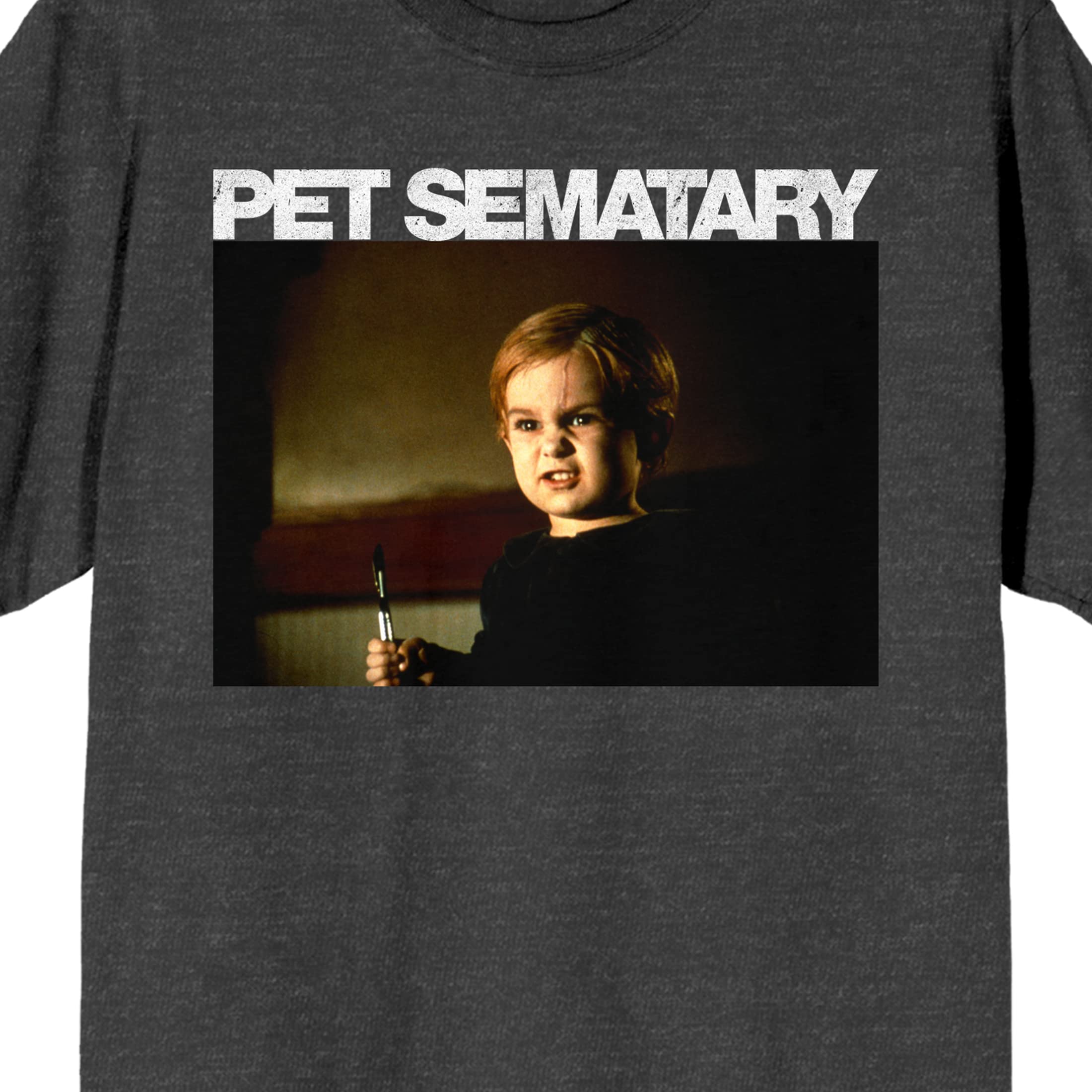 Pet Sematary Gage Creed Screenshot Men's Charcoal Heather Gray Short Sleeve Crew Neck Tee