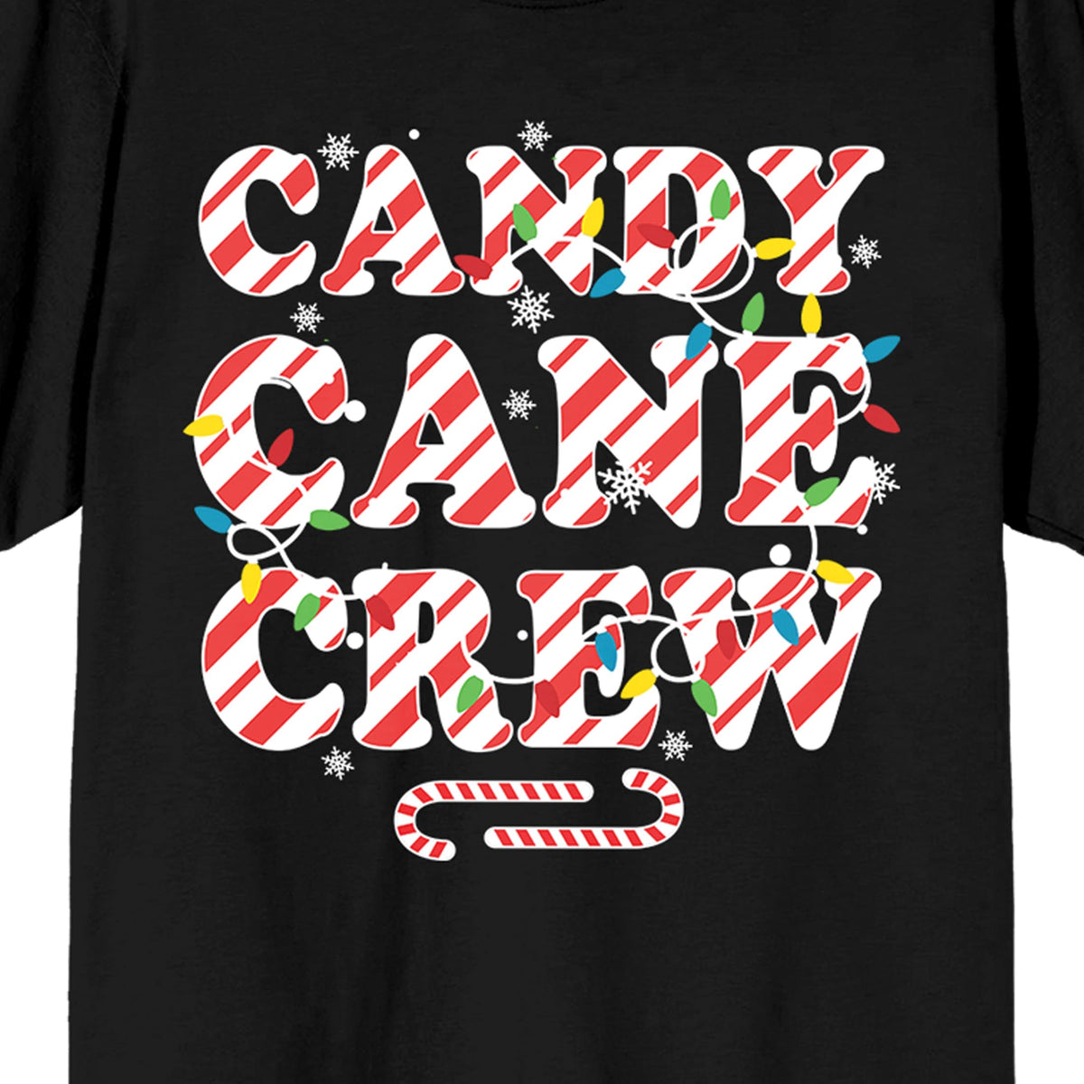 Candy Cane Crew Women's Black Short Sleeve Tee