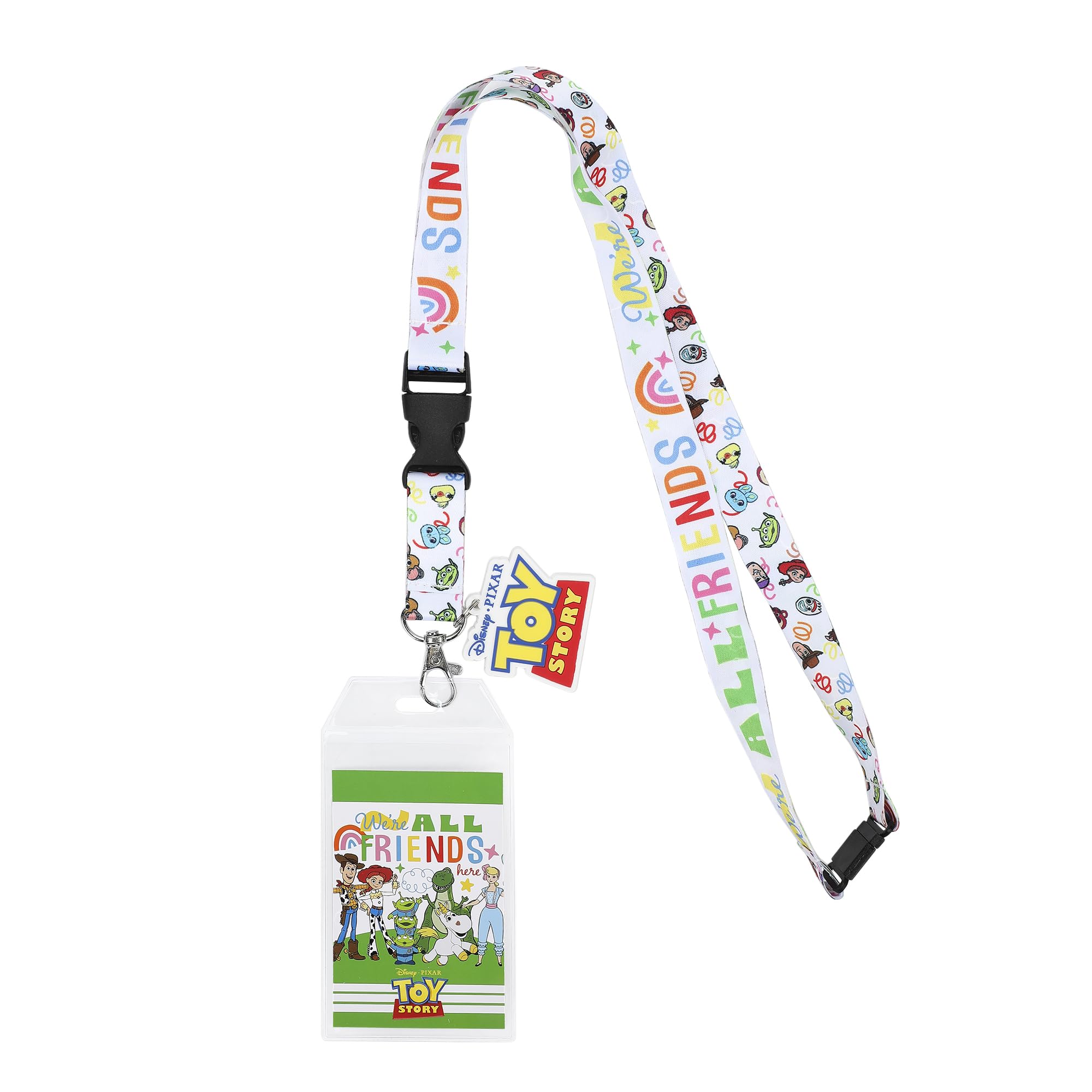 Toy Story We're All Friends 22-inch Lanyard with Clear ID Sleeve and Rubber Charm