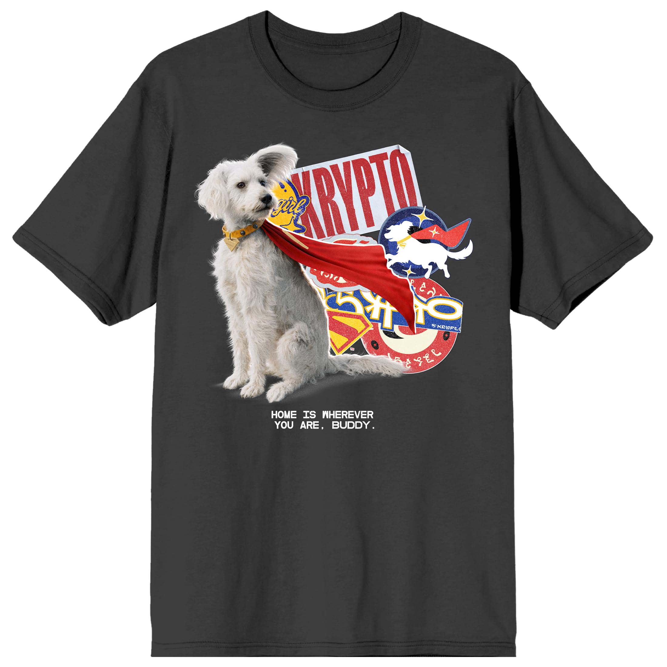 Supergirl Movie (2026) Krypto Sticker Art Men’s Charcoal Crew Neck Short Sleeve T-shirt
