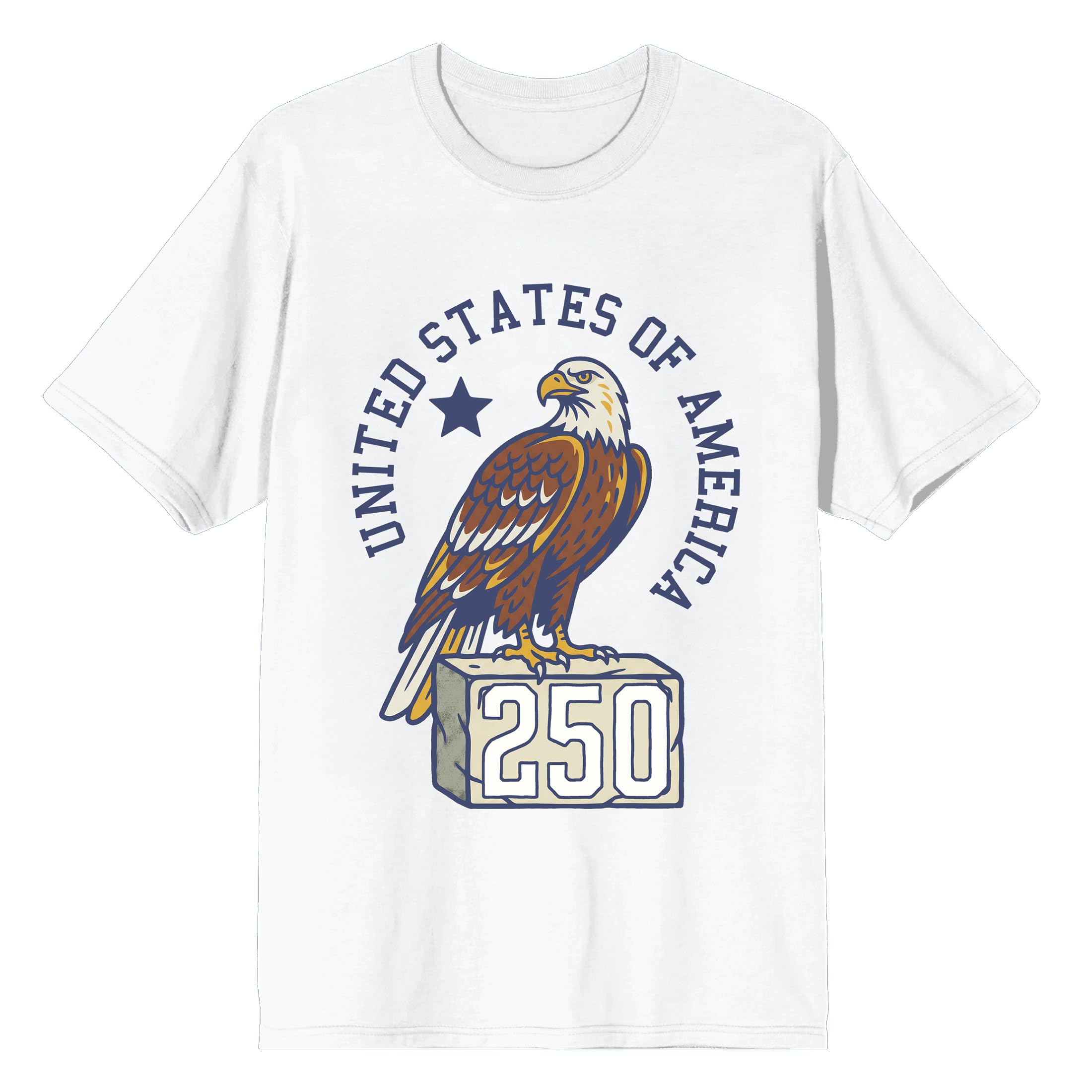 USA 250th Birthday Eagle Adult White Short Sleeve Tee