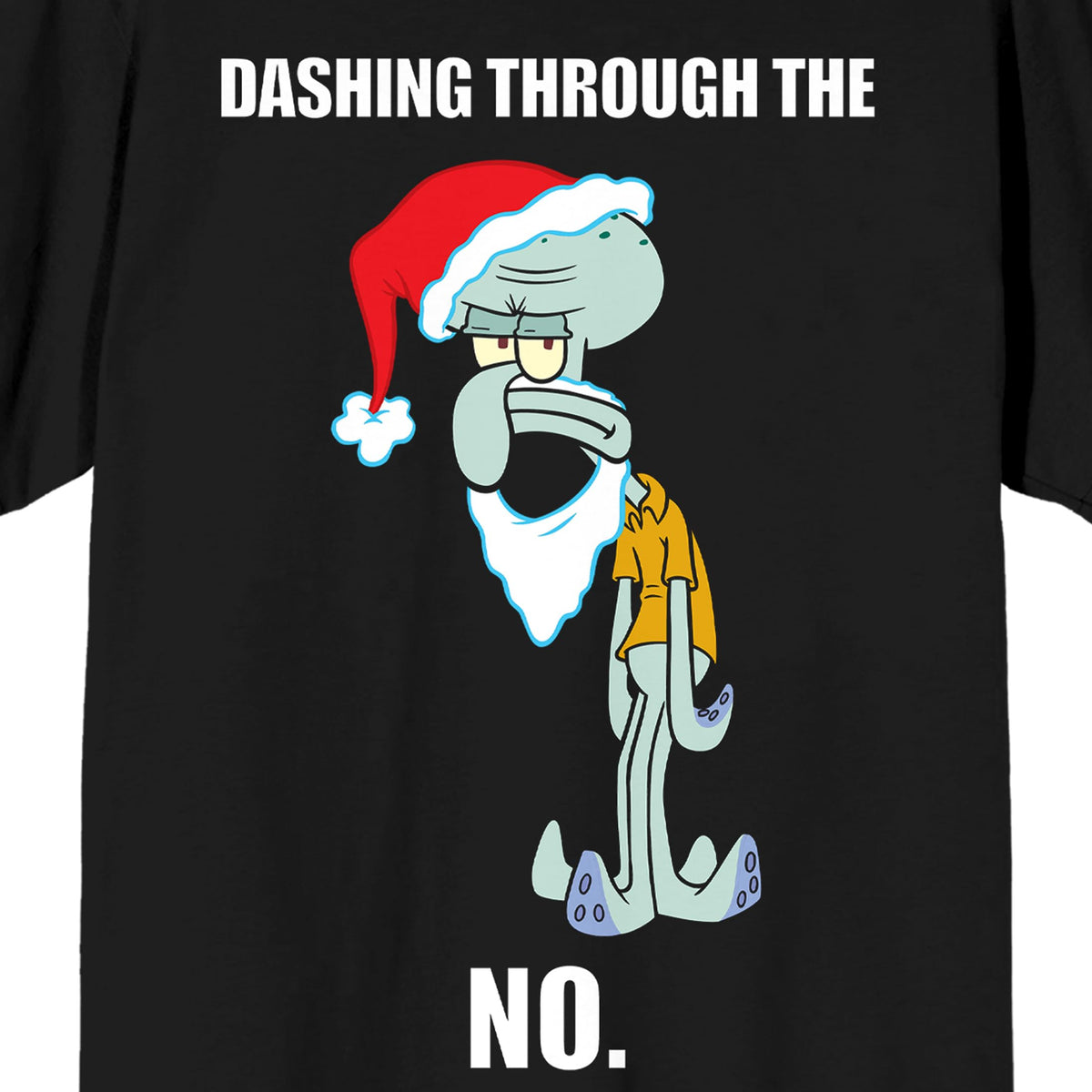 Spongebob Squarepants Squidward Dashing Through The No Crew Neck Short Sleeve Men's Black T-shirt