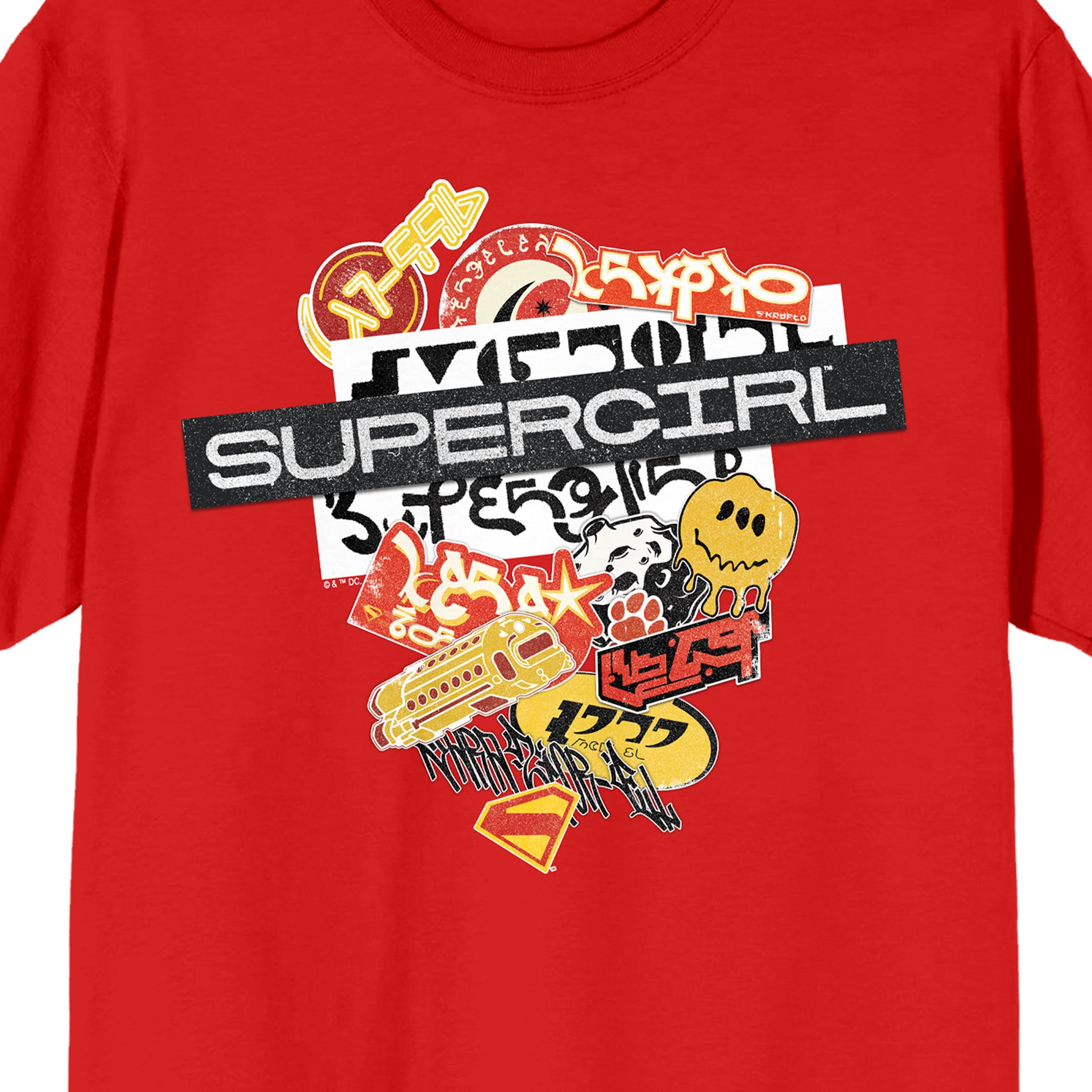 Supergirl Movie (2026) Sticker Art Men’s Red Crew Neck Short Sleeve T-shirt
