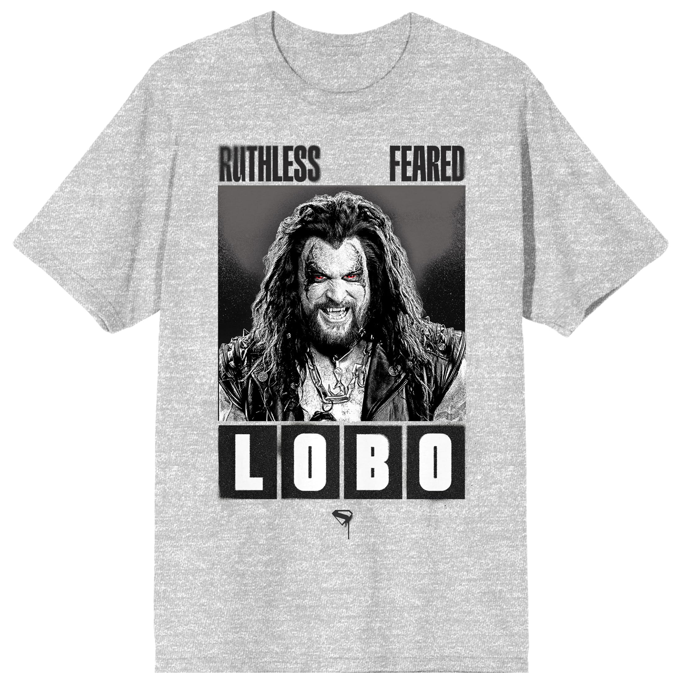 Supergirl Movie (2026) Lobo Ruthless Feared B&W Poster Art Men’s Athletic Heather Crew Neck Short Sleeve T-shirt