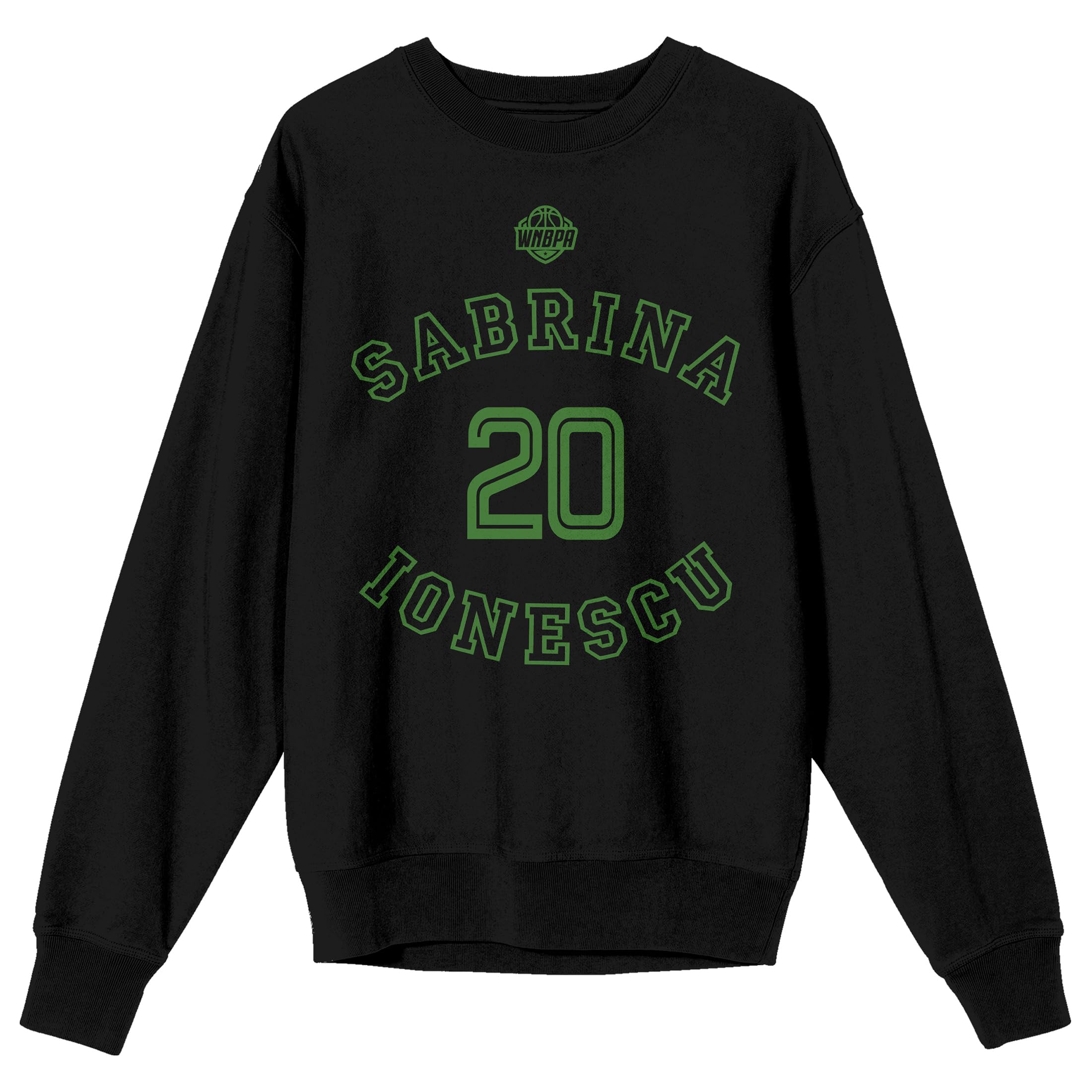WNBPA Sabrina Ionescu 20 Women's Black Crew Neck Long Sleeve Sweatshirt