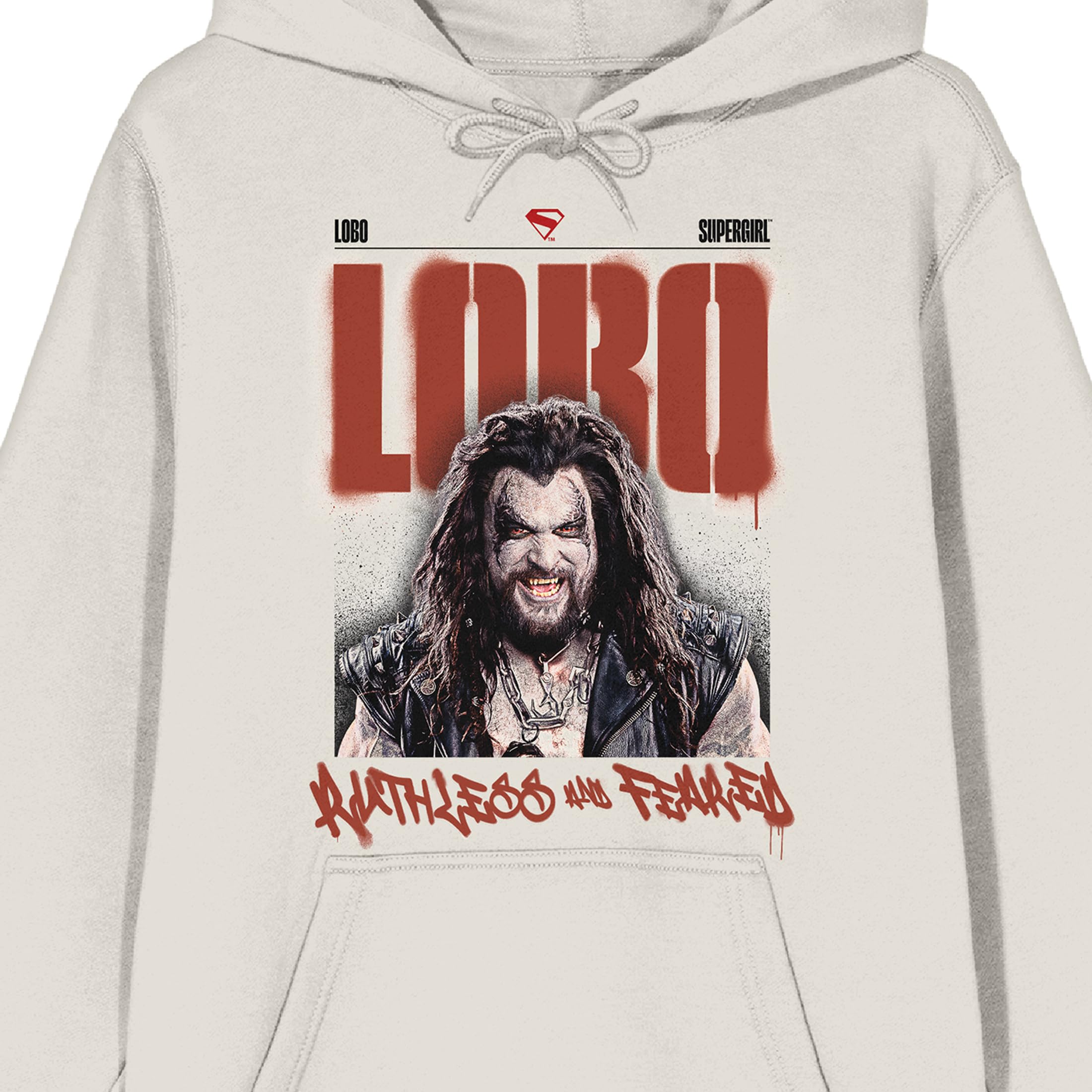 Supergirl Movie (2026) Lobo Ruthless And Feared Graffiti Women’s Sand Long Sleeve Hooded Sweatshirt