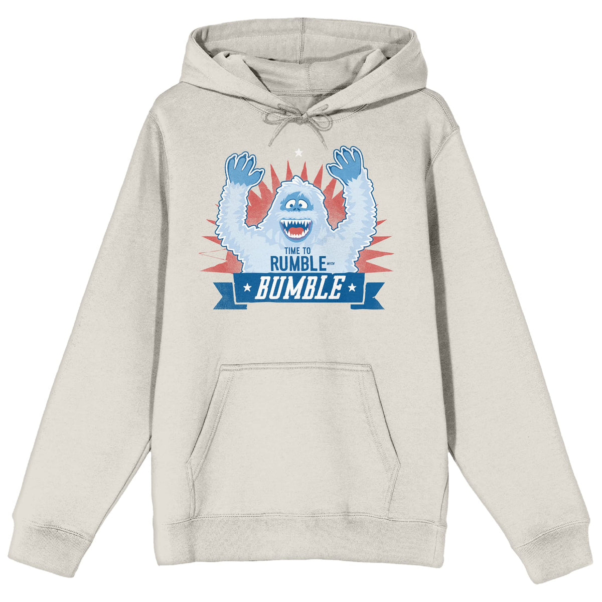 Rudolph the Red-Nosed Reindeer Time To Rumble With Bumble Men's Sand Graphic Hoodie
