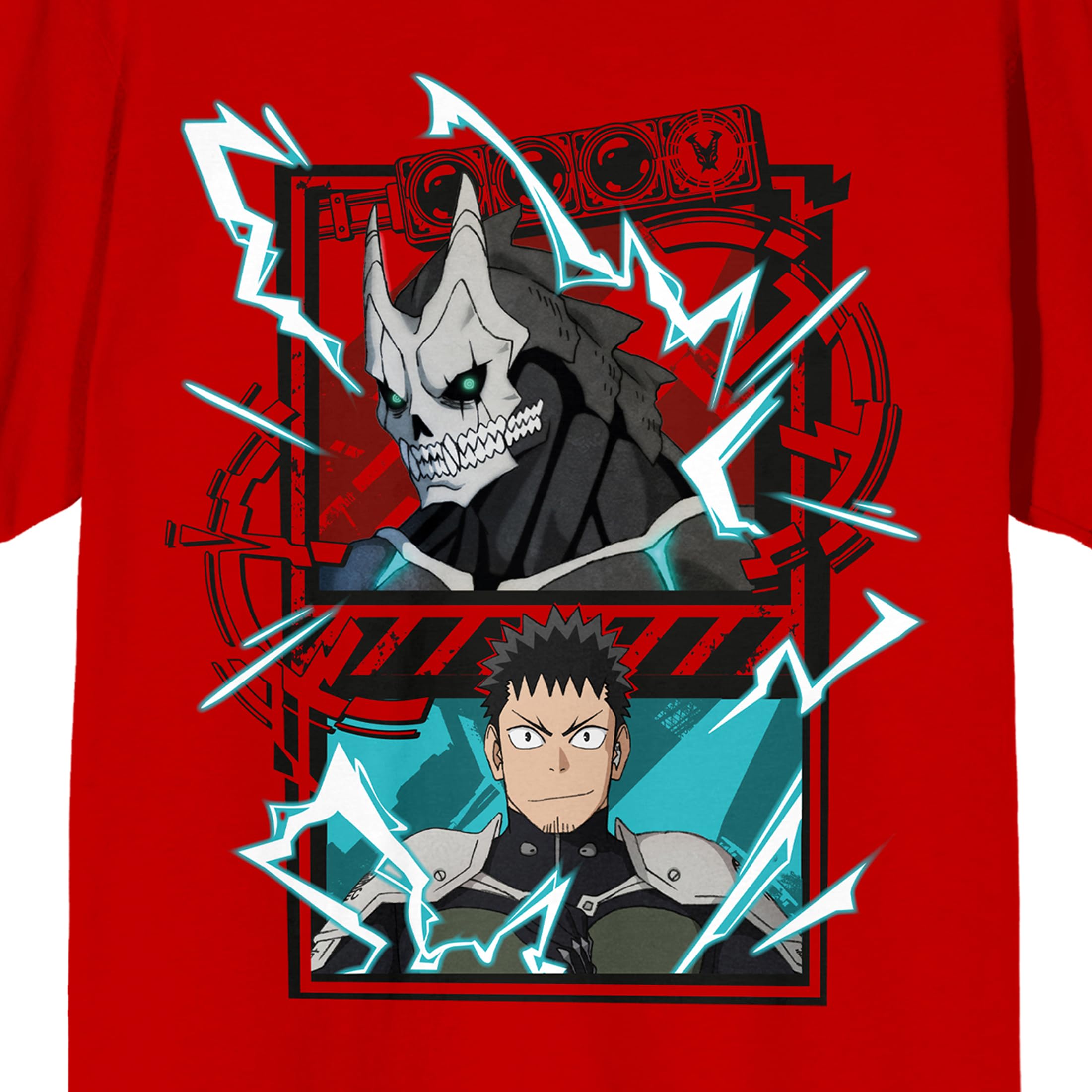 Kaiju No. 8 Kafka Hibino Lightning Streaks Men's Red Crew Neck Short Sleeve T-shirt