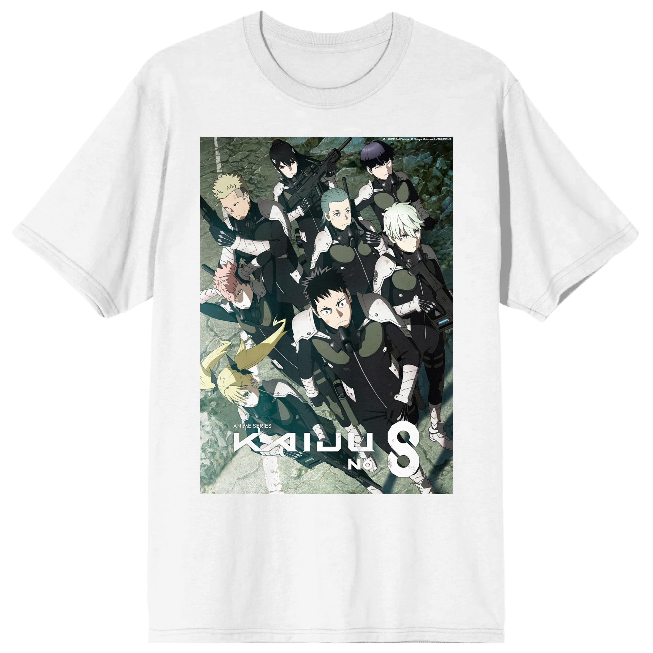 Kaiju No. 8 Key Character Art Men's White Short Sleeve Tee