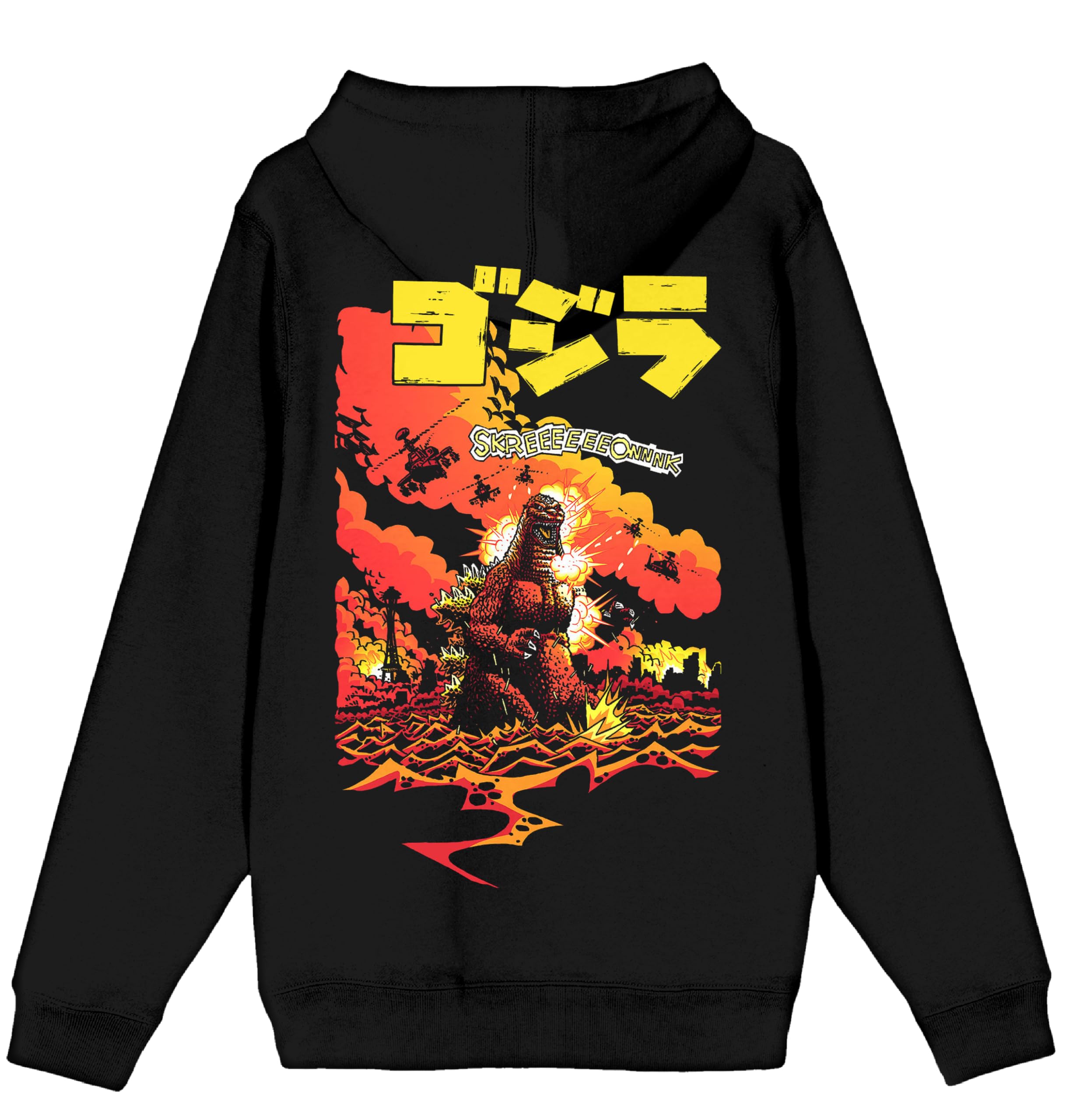 Godzilla Classic Kanji Poster Art Men's Black Long Sleeve Hoodie Sweatshirt