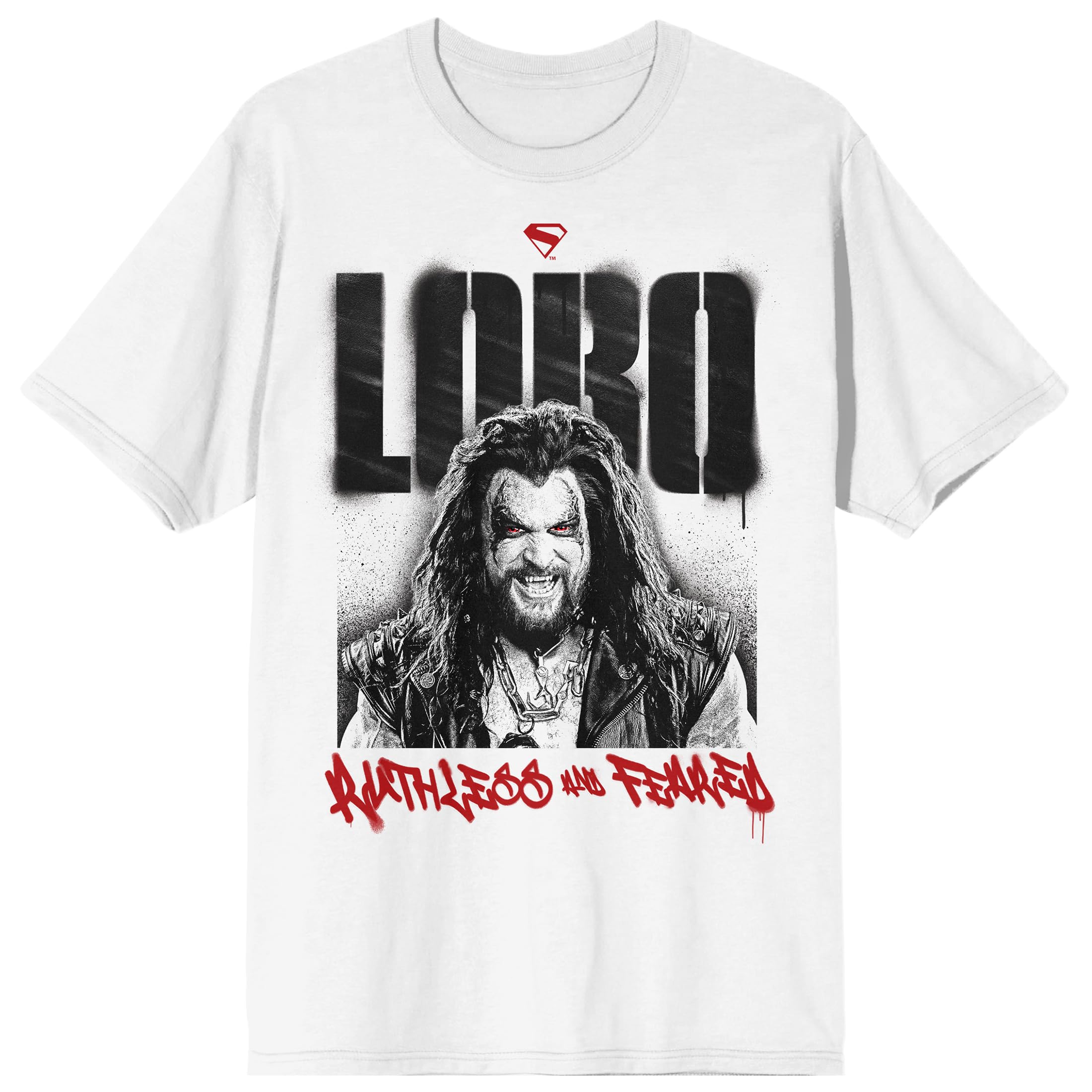 Supergirl Movie (2026) Lobo Ruthless And Feared Graffiti Men’s White Crew Neck Short Sleeve T-shirt