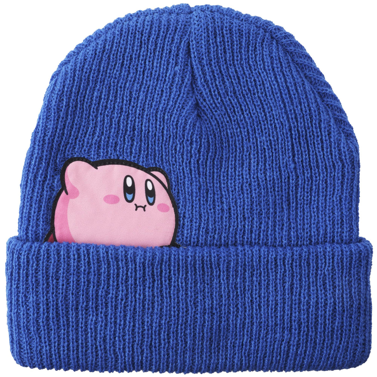 Kirby Snack Time Royal Blue Cuffed Plain Skull Acrylic Knitted Beanie Hat