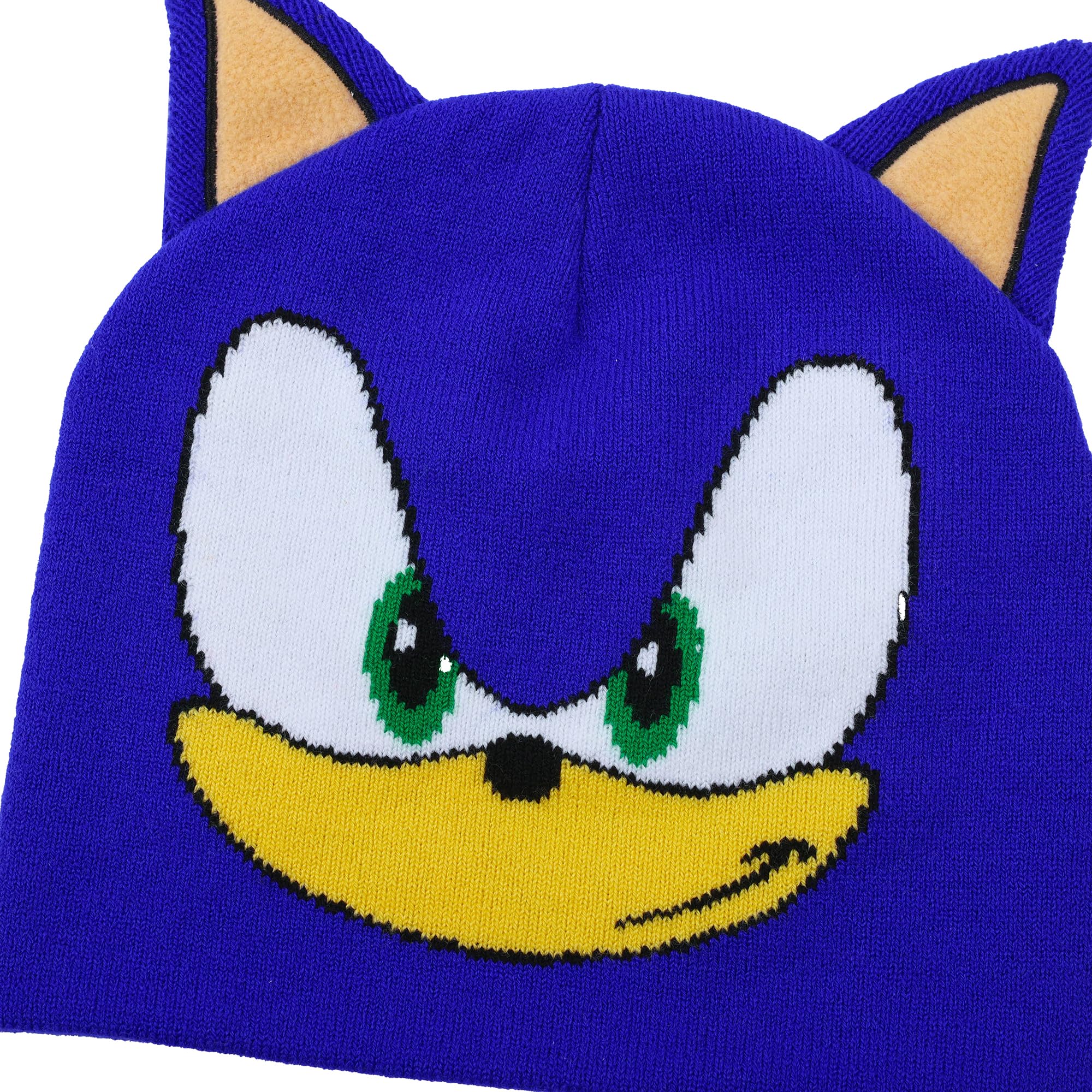 Sonic the Hedgehog Classic Character Youth Winter Hat And Knit Gloves Cold Weather Set