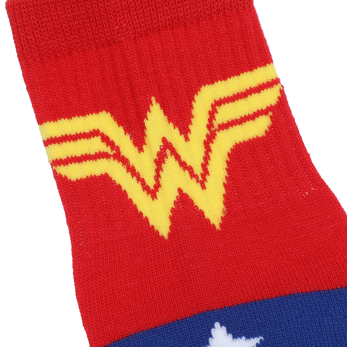 Wonder Woman Logo Red, White and Blue Athletic 3-Pack Quarter Crew Ankle Socks