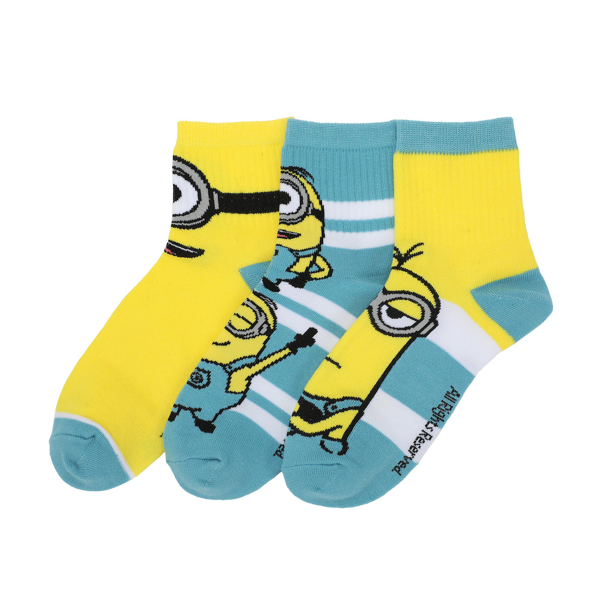 Minions Adult Quarter Crew Ankle Socks - 3-Pack of Playful Despicable Delights!