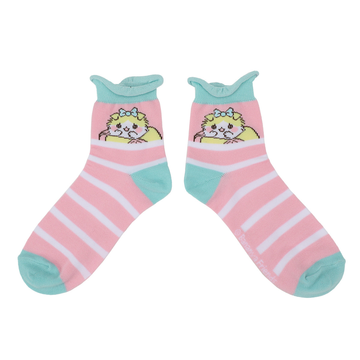 Bananya Character Art Women's 3-Pair Casual Quarter Crew Socks