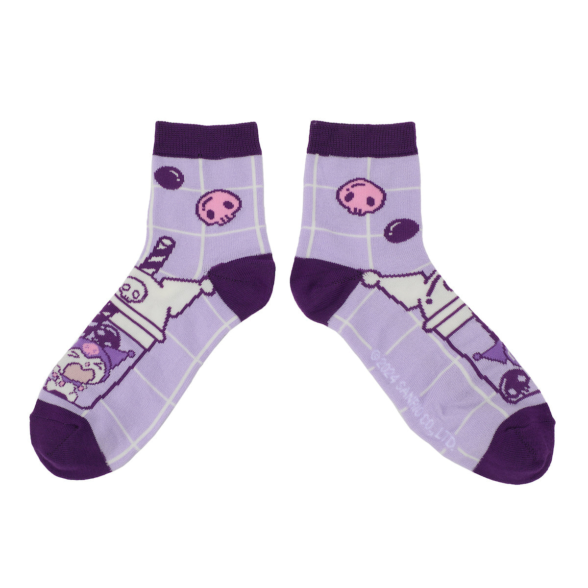 Hello Kitty & Friends Women's 3-Pair Quarter Crew Socks With Reusable Water Bottle