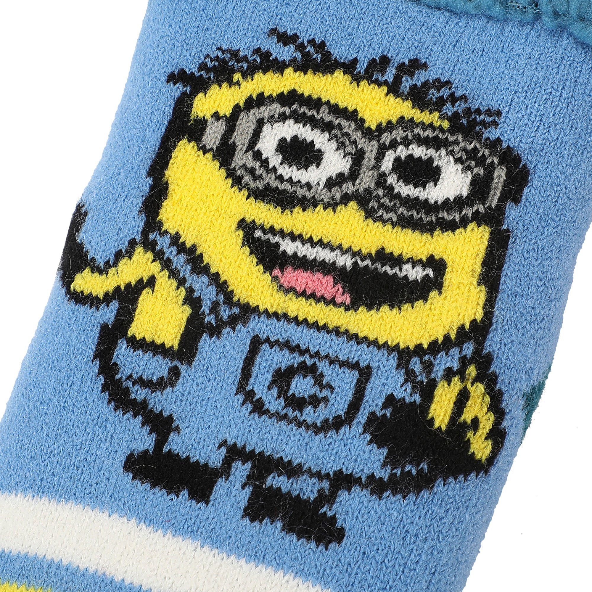 Minions Waving Minion With Bello Women's Faux Sherpa Lined Quarter Crews