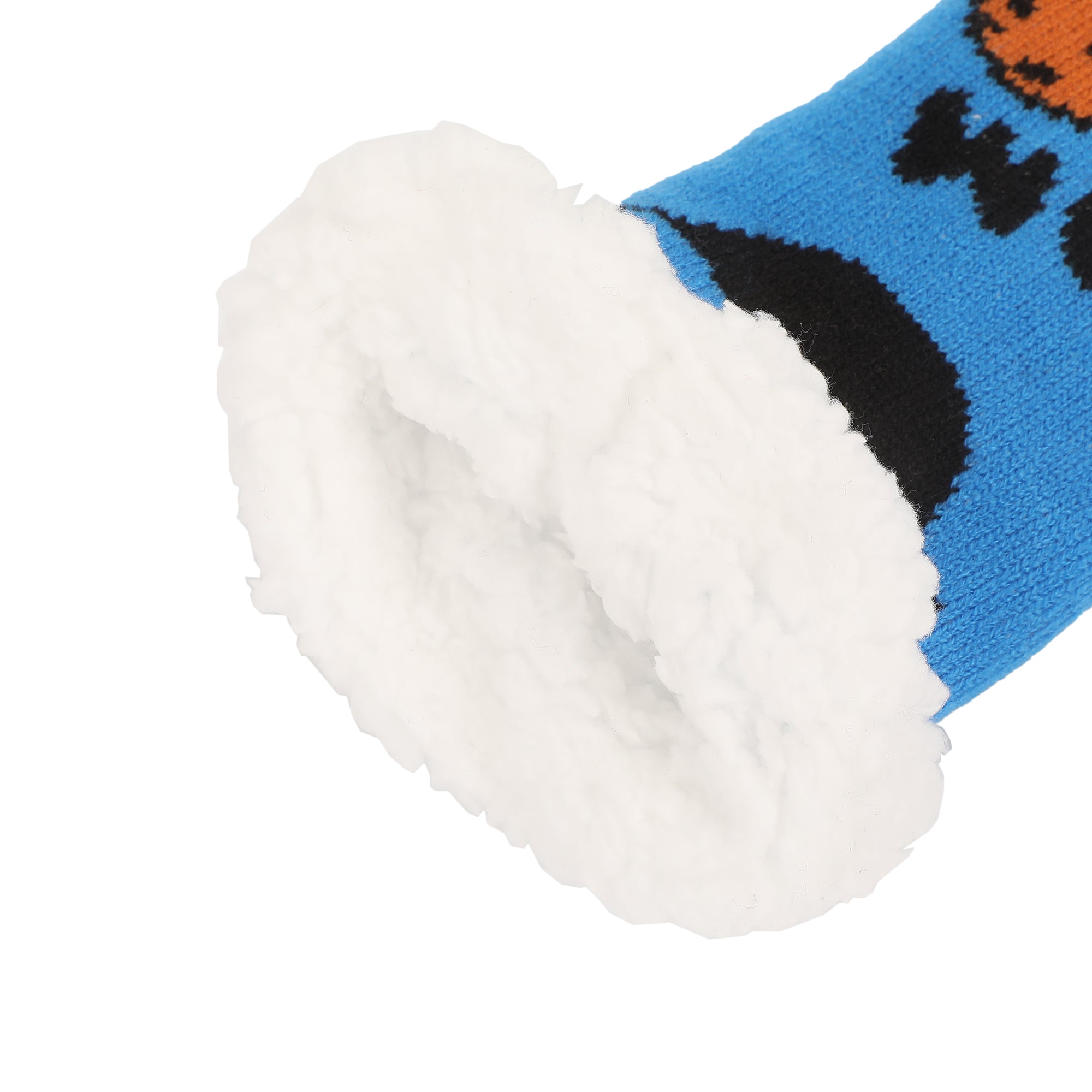 Sesame Street Cookie Monster Sherpa Lined Womens Faux Sherpa Lined Quarter Crew Socks