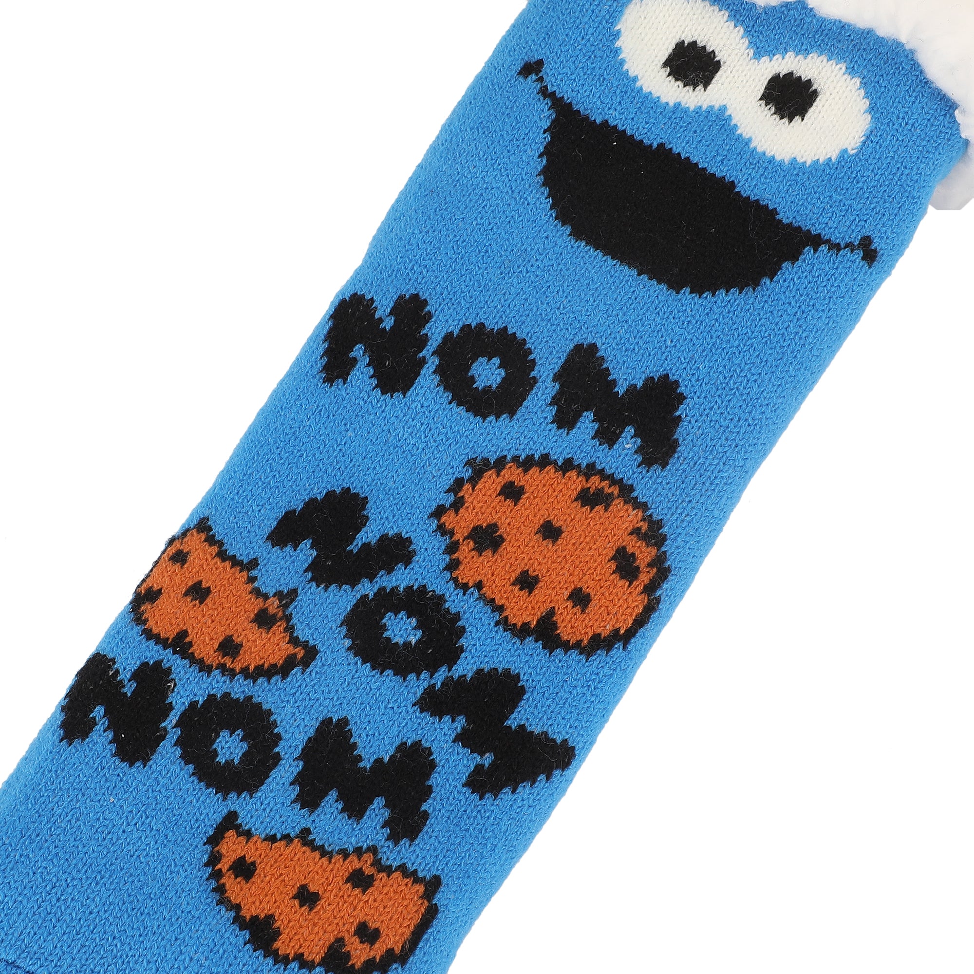 Sesame Street Cookie Monster Sherpa Lined Womens Faux Sherpa Lined Quarter Crew Socks