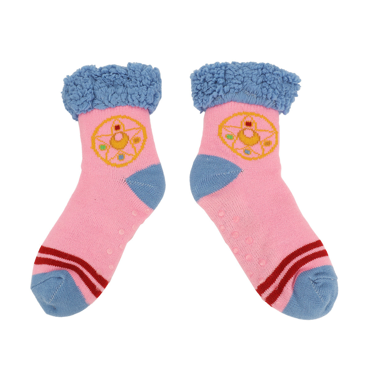 Sailor Moon Symbol Womens Faux Sherpa Lined Quarter Crew Sock