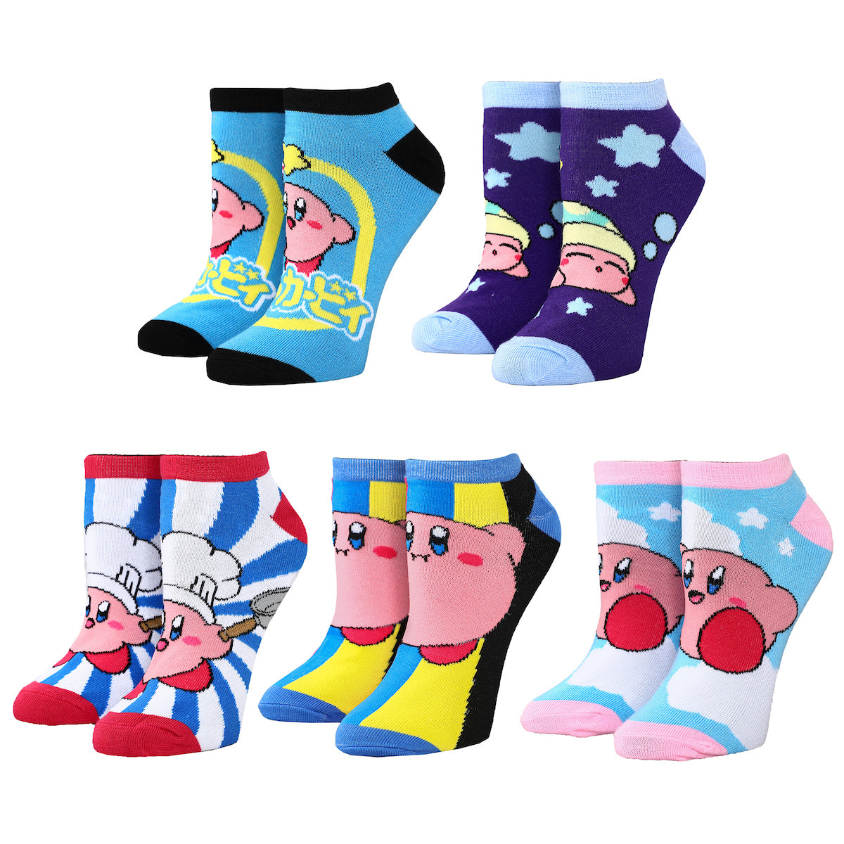 Kirby Character Art 5-Pack Women's Ankle Socks