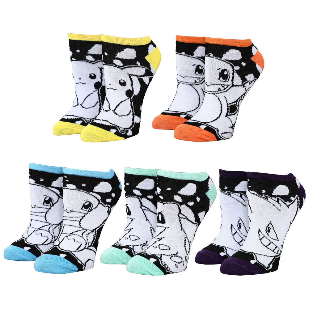 Pokemon Starter Types Women Ankle Socks set 5-Pack