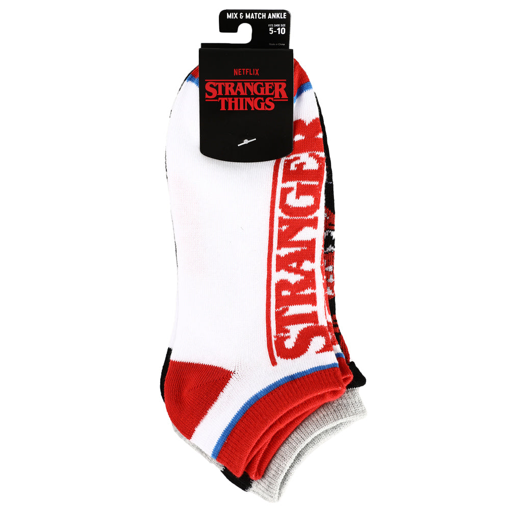 Stranger Things Logos Casual Ankle Socks for Men 5-Pack