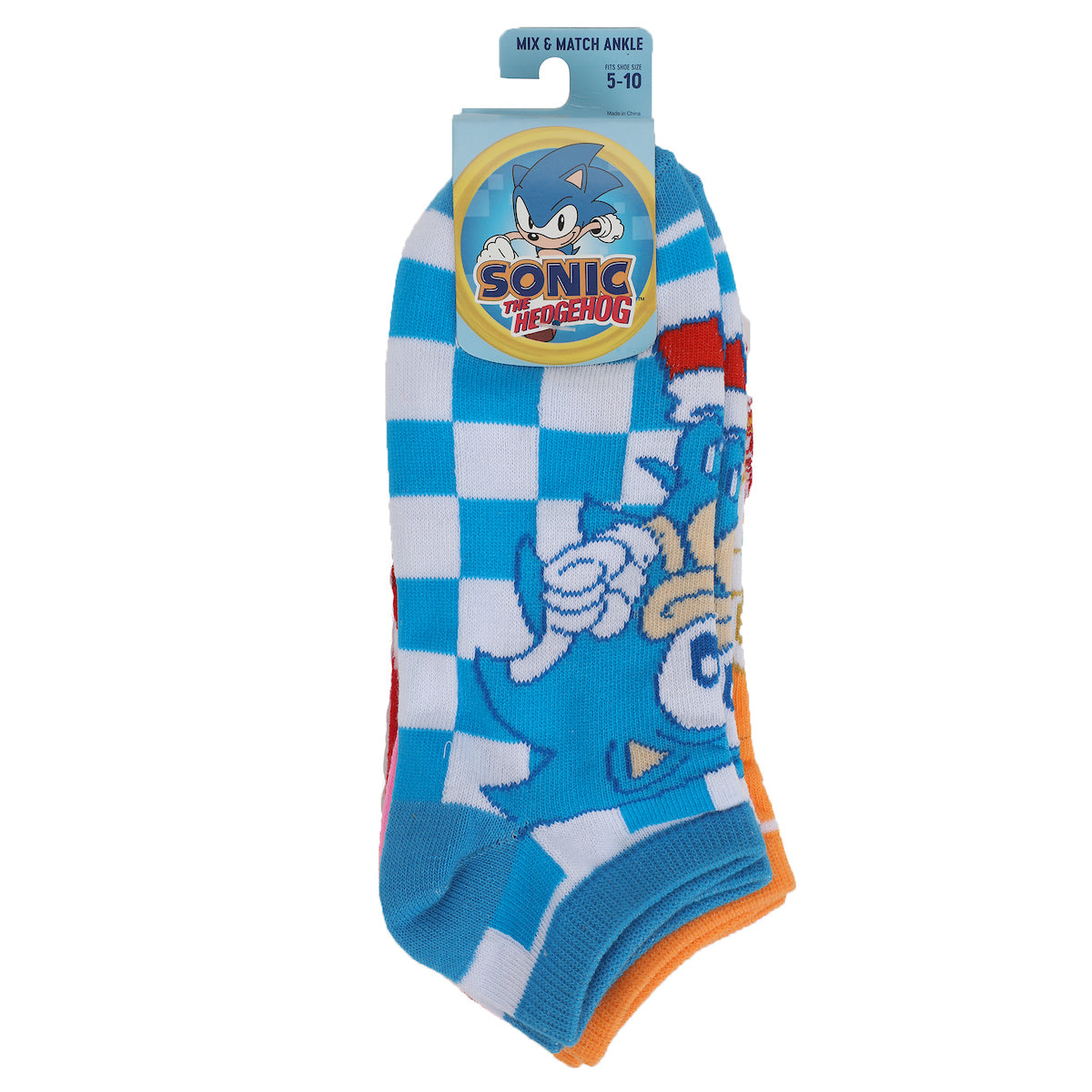 Sonic The Hedgehog Characters Women's 5-Pair Ankle Socks