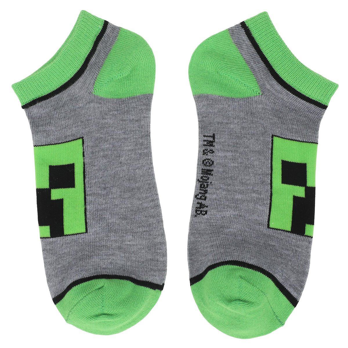 Minecraft Character Heads 5-Pair Ankle Socks