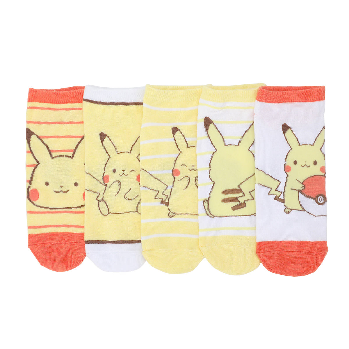 Pokemon Pikachu & Pokeballs Women's 5-Pair Ankle Socks
