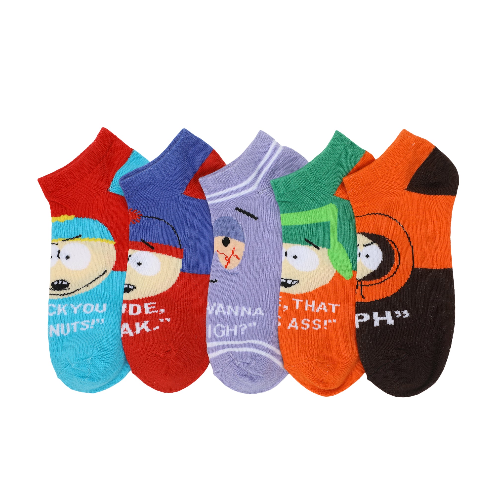 South Park Irreverent Quotes Women's 5-Pair Ankle Socks