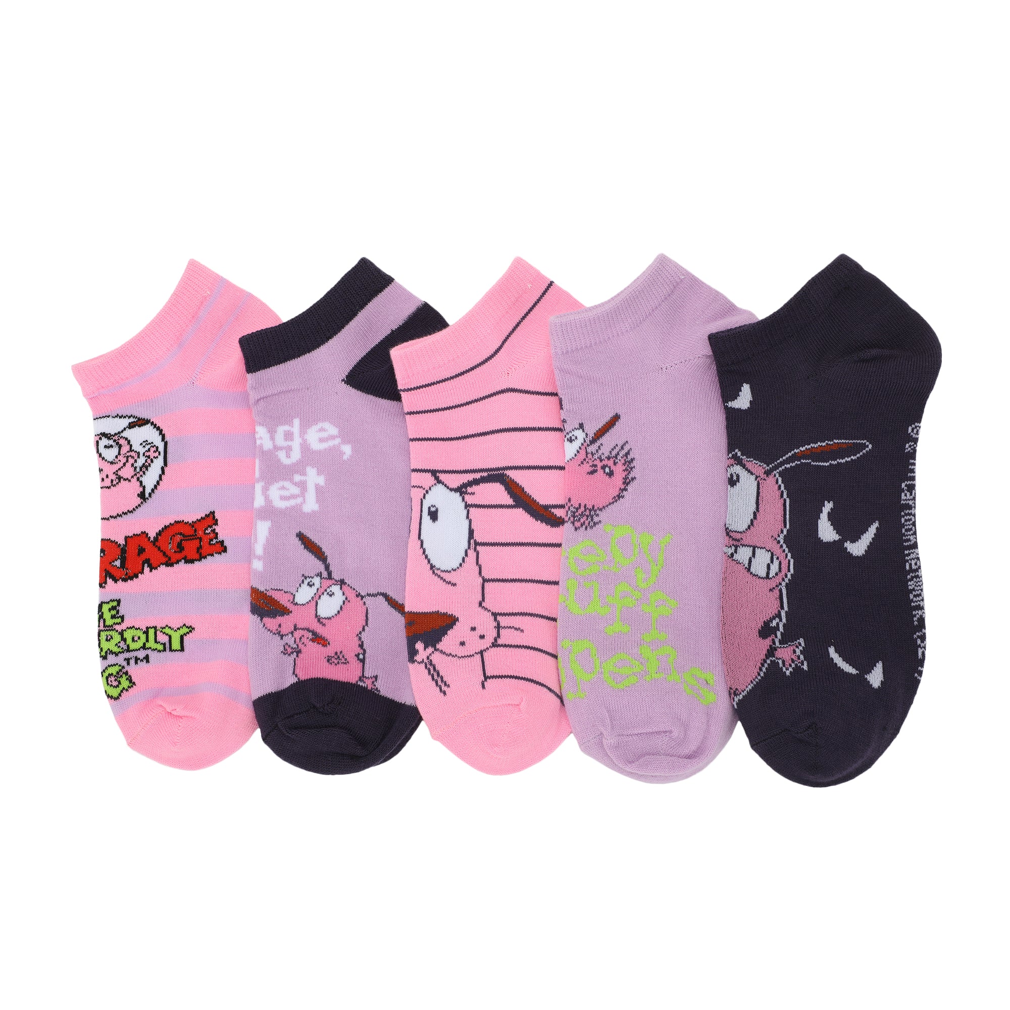 Courage The Cowardly Dog Creepy Stuff Happens Women's 5-Pair Ankle Socks