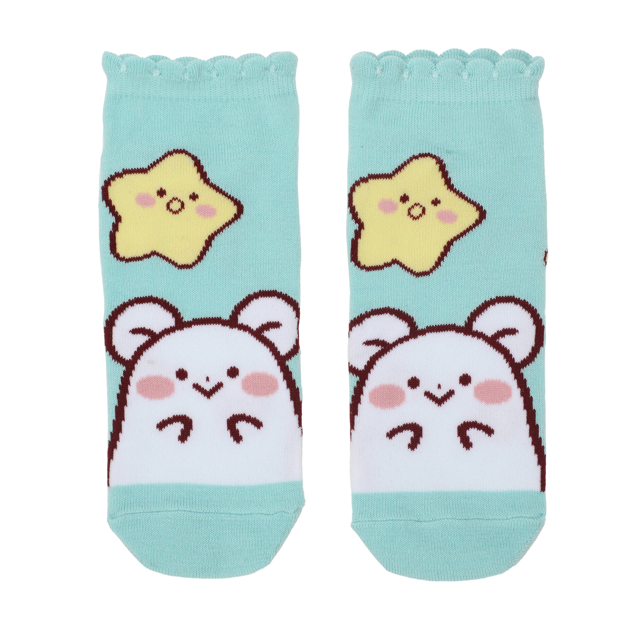 Mimi & Neko Character Art Women's 5-Pair Ankle Socks