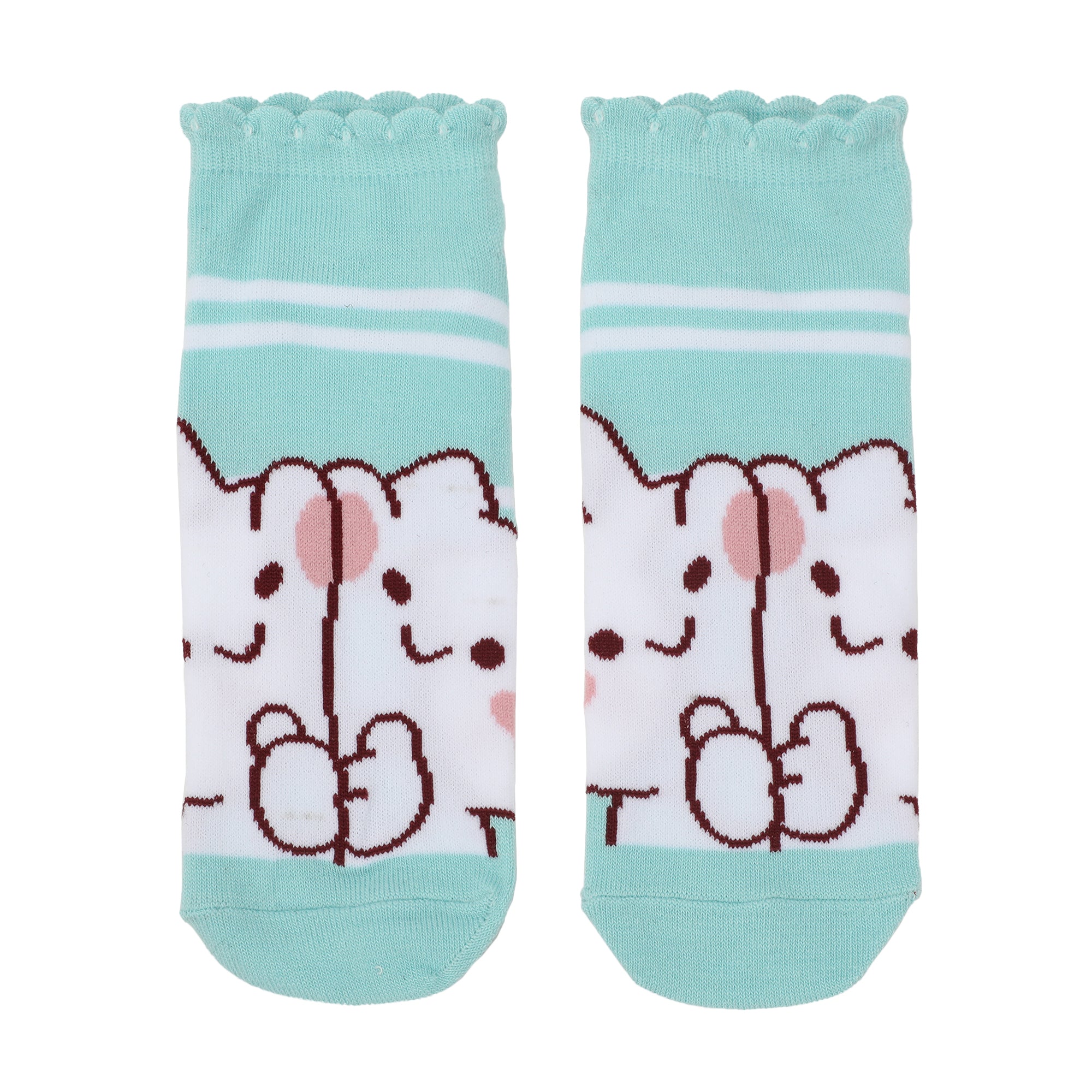 Mimi & Neko Character Art Women's 5-Pair Ankle Socks