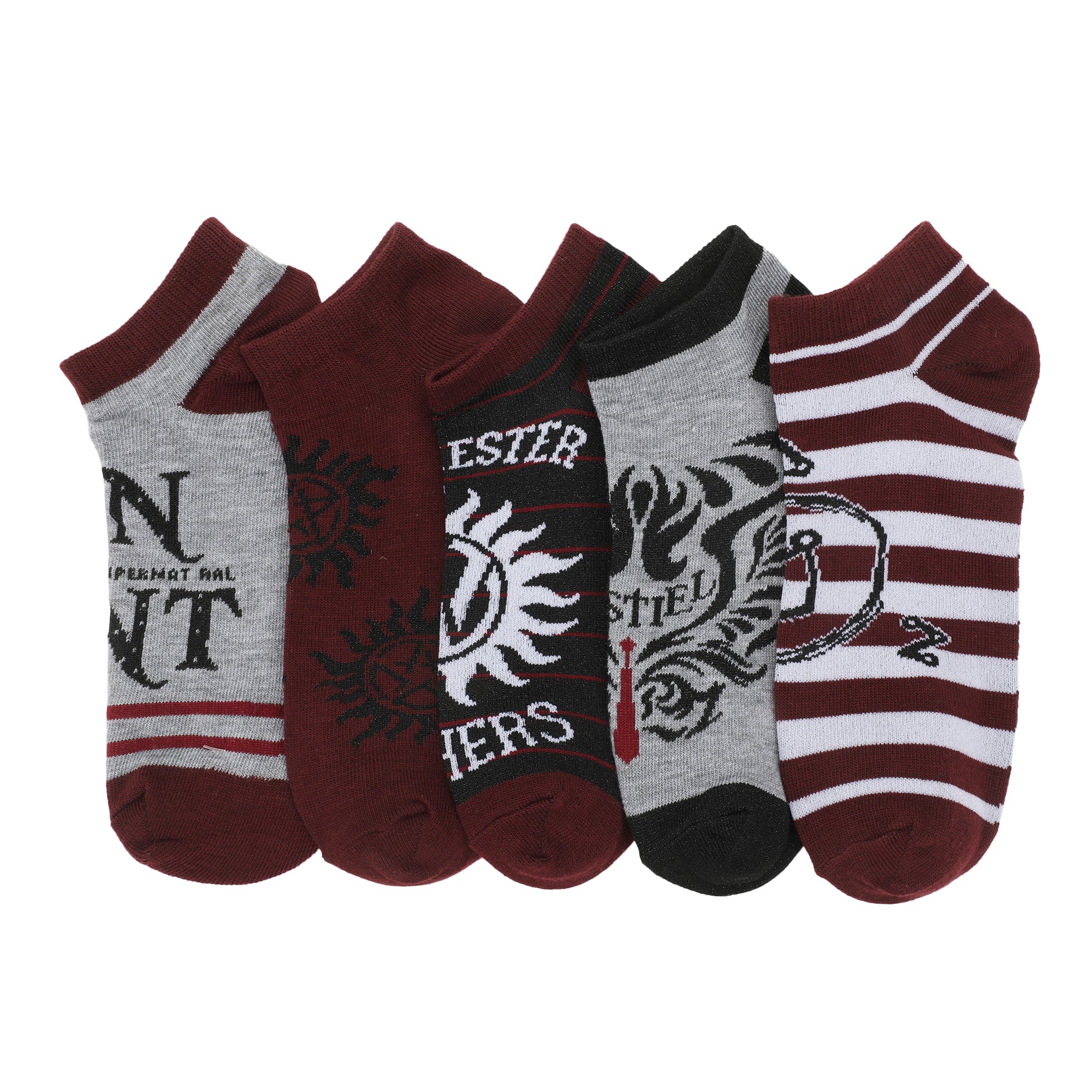 Supernatural Join The Hunt Women's 5-Pair Ankle Socks-OSFA