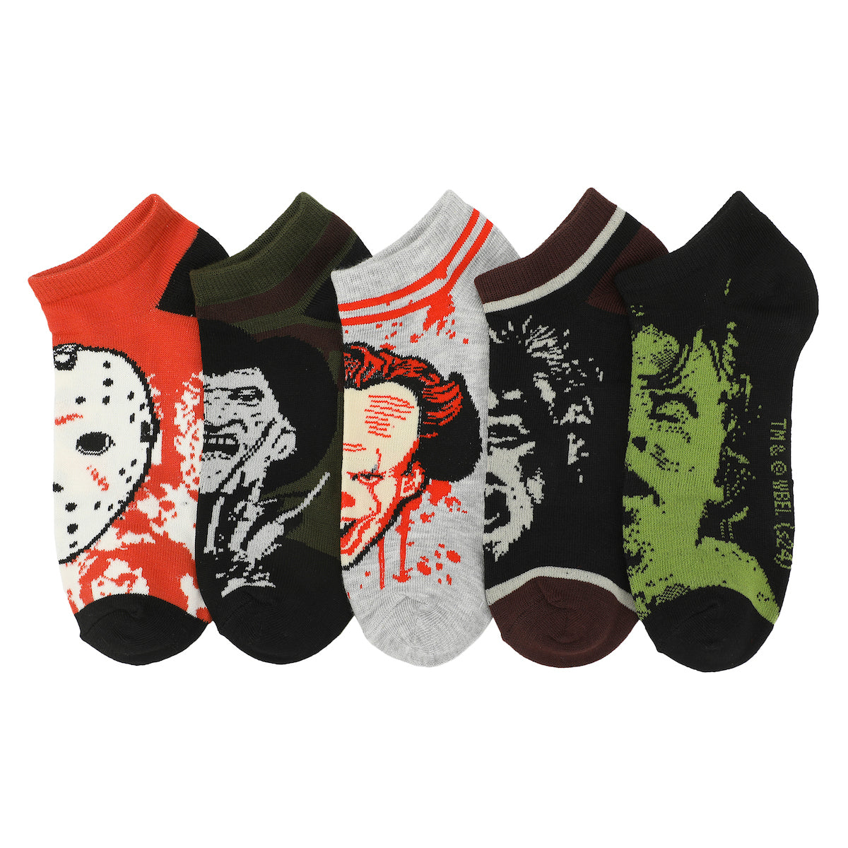 Warner Brothers Horror Movie Characters Women's 5-Pair Ankle Socks