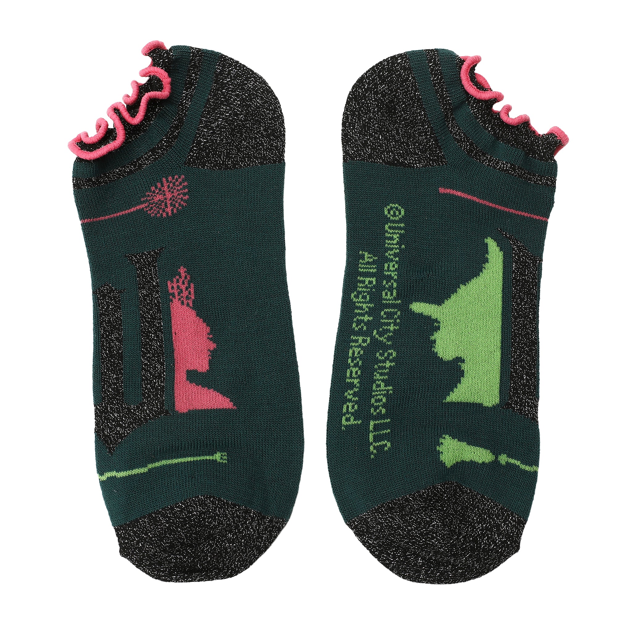 Wicked Elphaba & Glinda Icons Women's 5-Pair Ankle Socks-OSFA