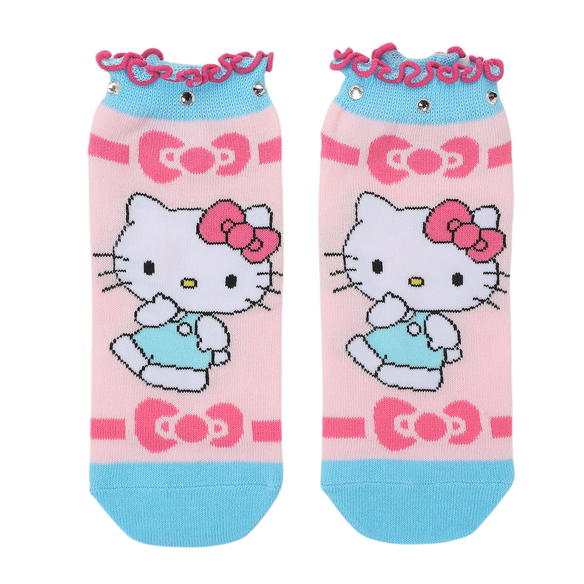 Hello Kitty & Friends Rhinestone Character Art Women's 5-Pair Ankle Socks-OSFA