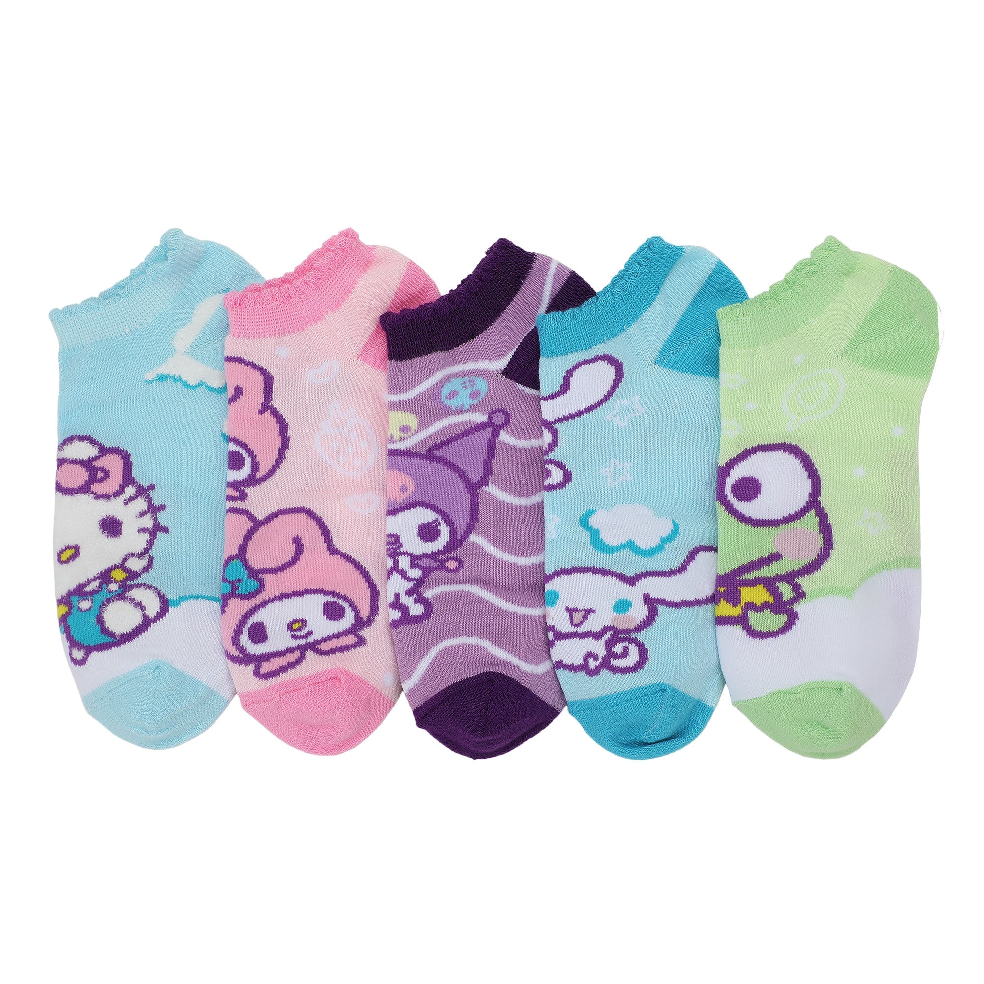 Hello Kitty & Friends Characters Women's 5-Pair Ankle Socks