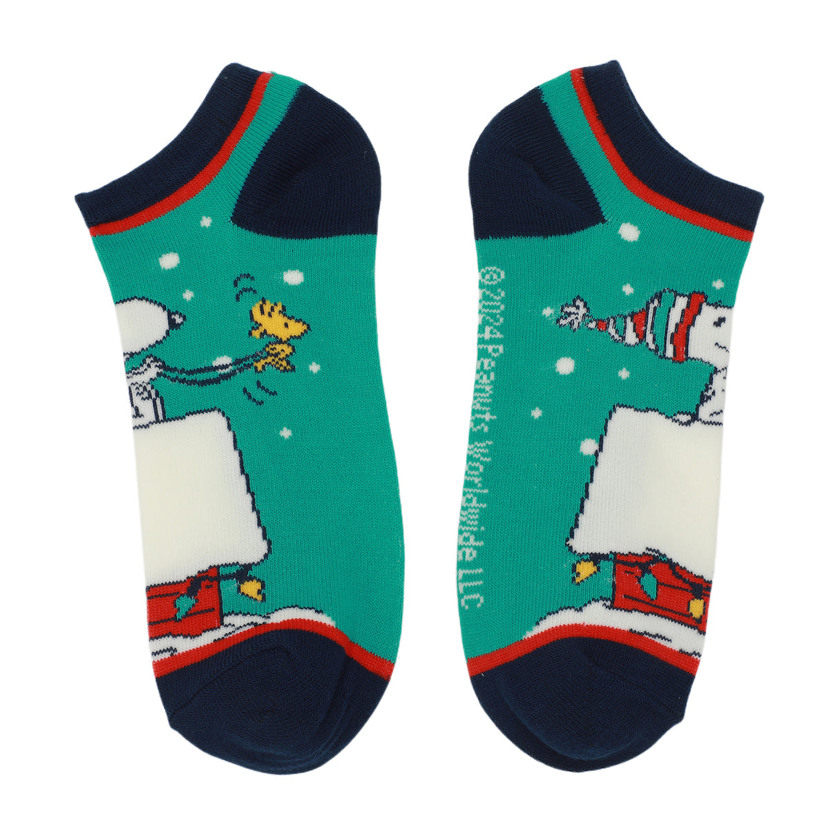 Peanuts Winter Holiday Scenes Women's 5-Pair Ankle Socks