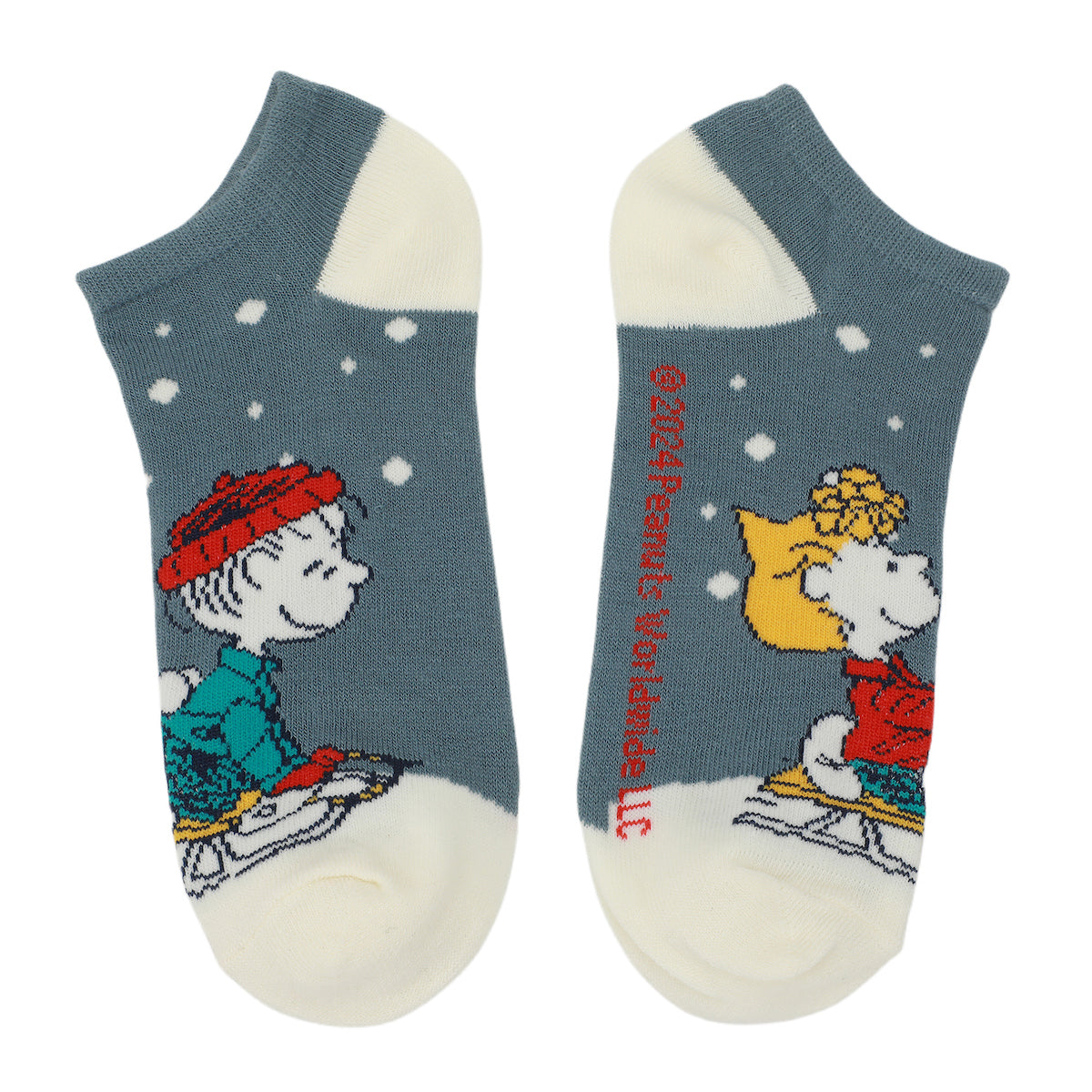 Peanuts Winter Holiday Scenes Women's 5-Pair Ankle Socks