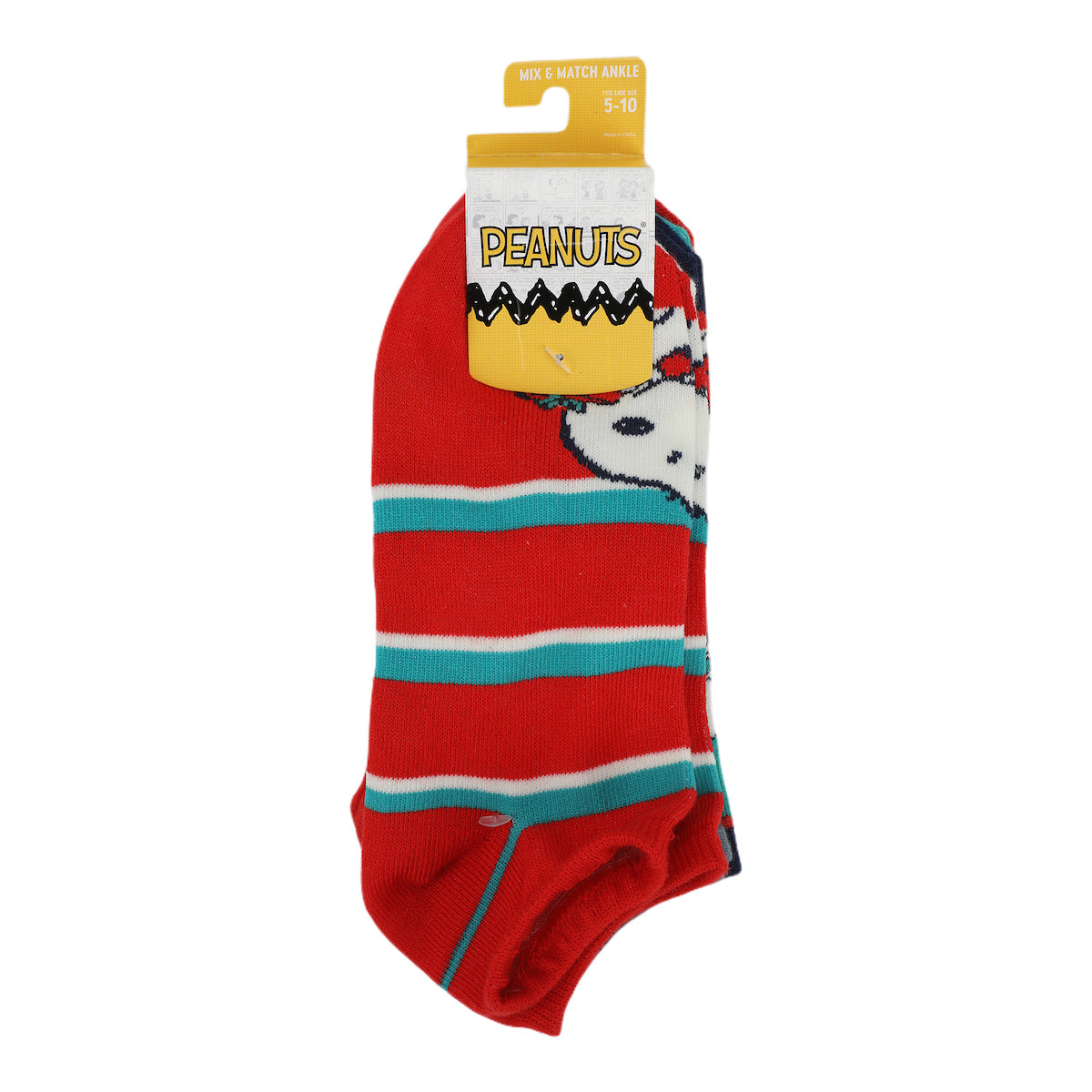 Peanuts Winter Holiday Scenes Women's 5-Pair Ankle Socks