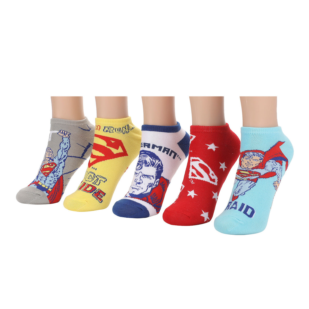 Superman Characters Womens Ankle Socks 5 Pack
