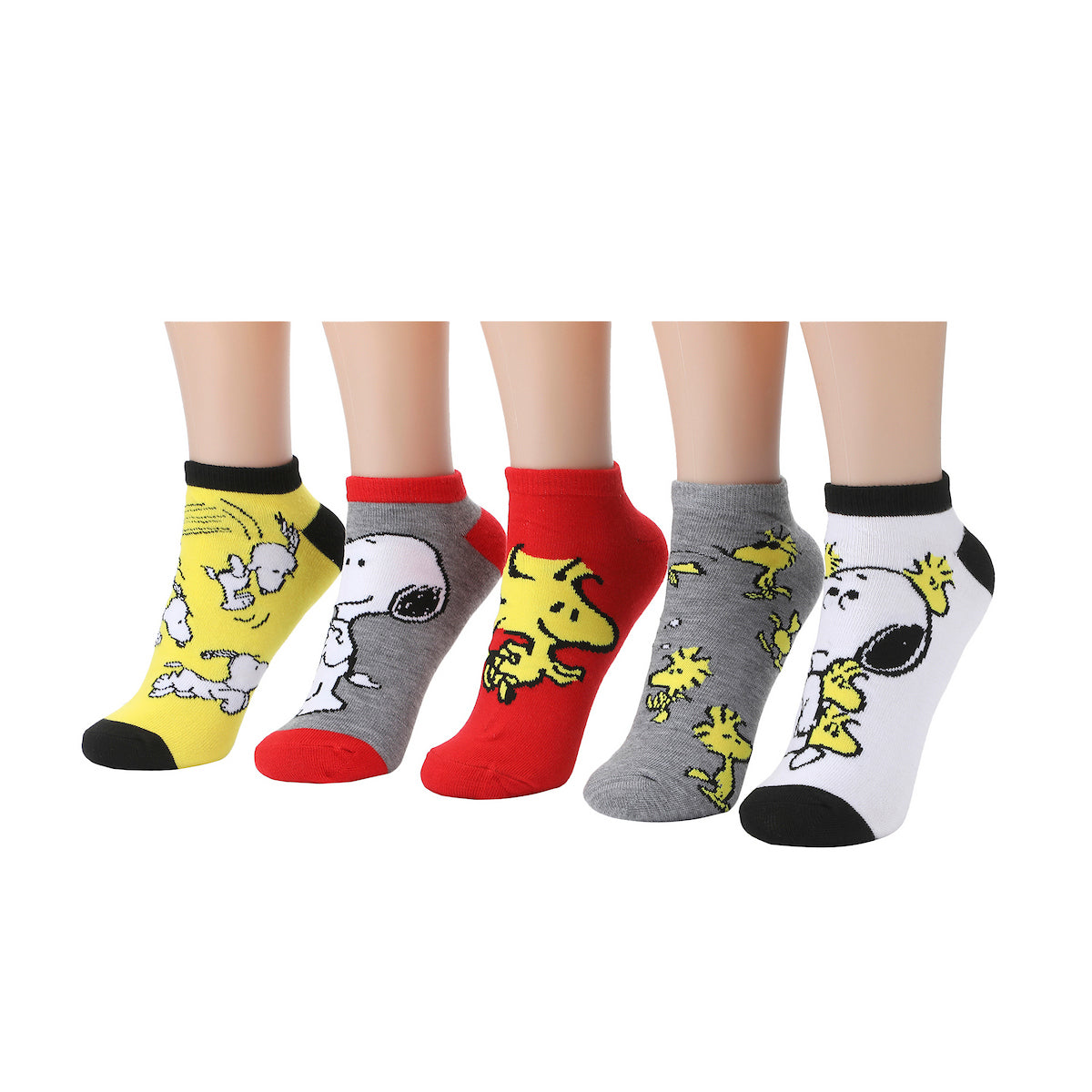 Peanuts Snoopy & Woodstock Womens 5-Pack Ankle Socks