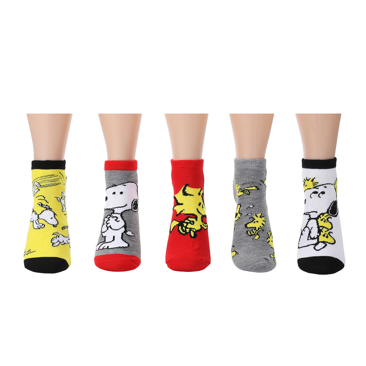Peanuts Snoopy & Woodstock Womens 5-Pack Ankle Socks