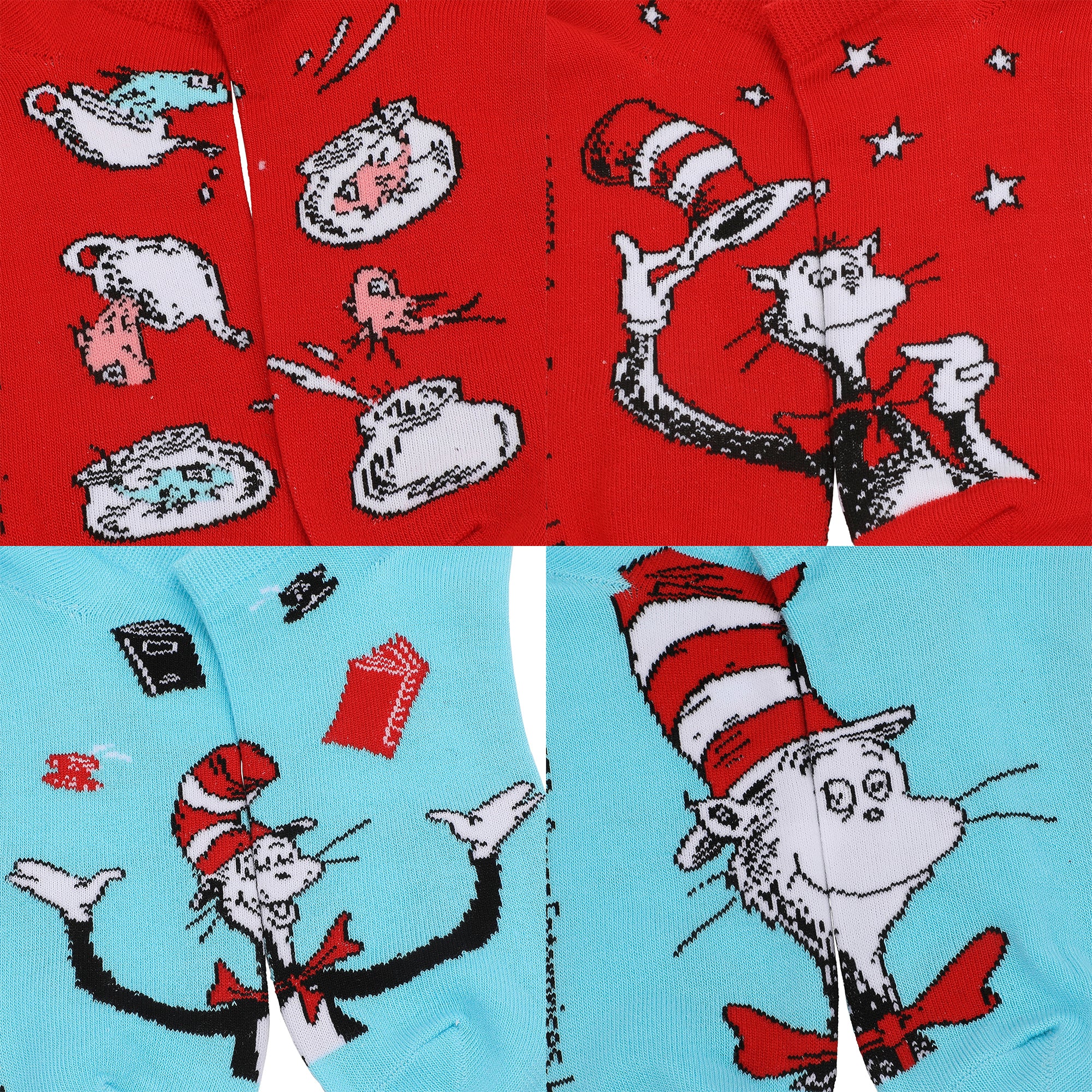 Dr. Seuss The Cat In The Hat Characters Women’s 5-Pair Pack Ankle Socks
